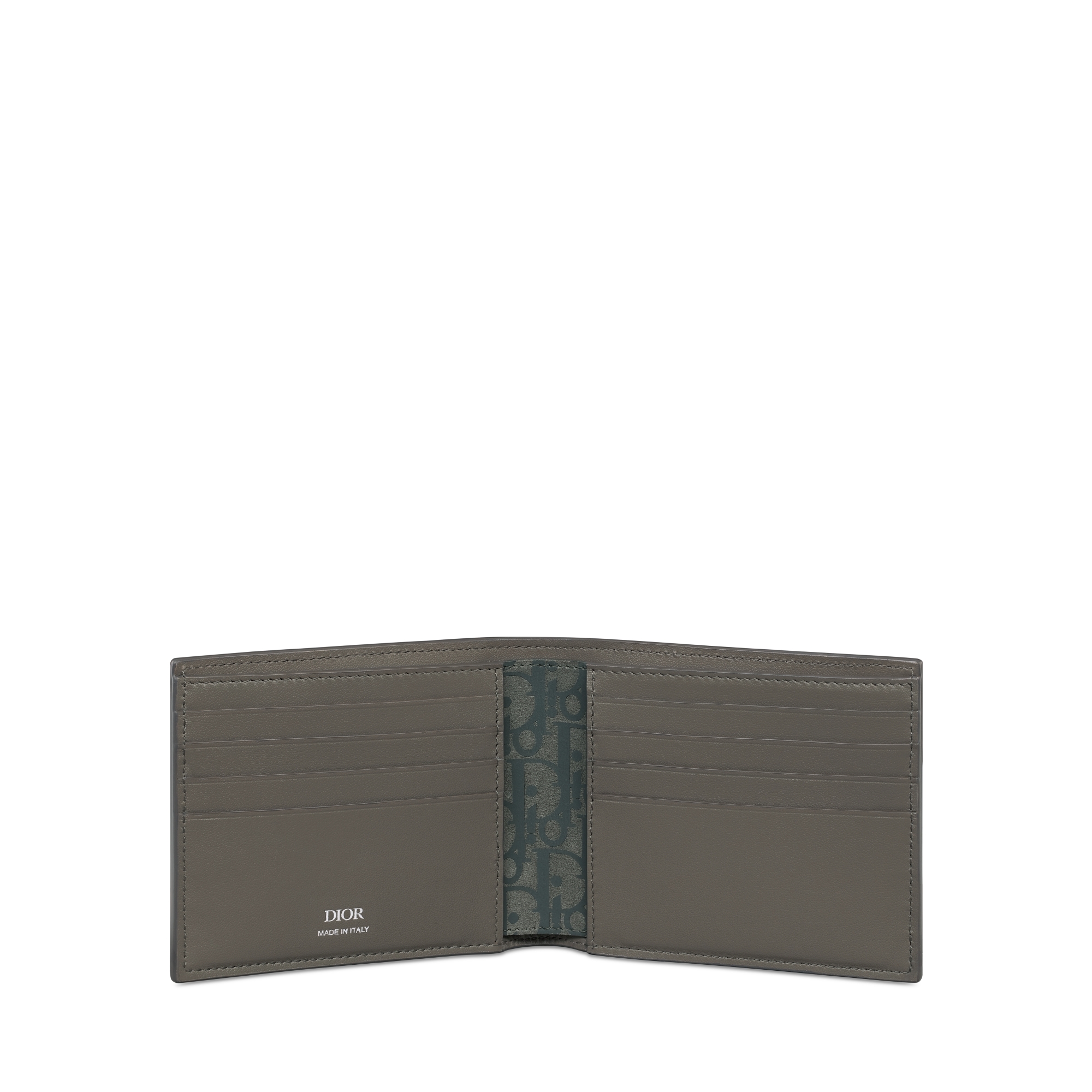 Dior Privé 兩摺型銀包 灰色 Dior Icons 小牛皮 E07