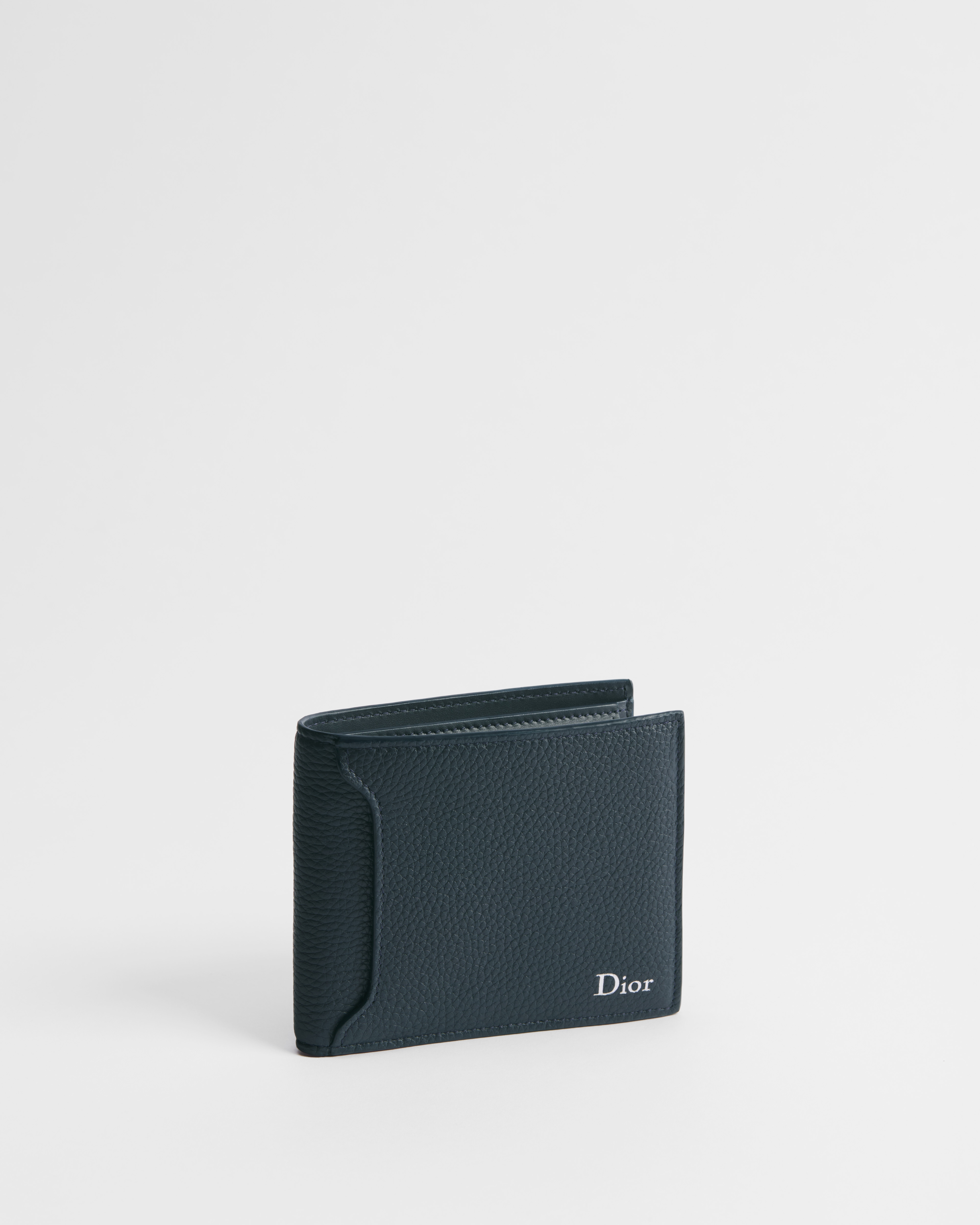 Dior Archie Bifold Wallet Navy Blue Grained Calfskin E03