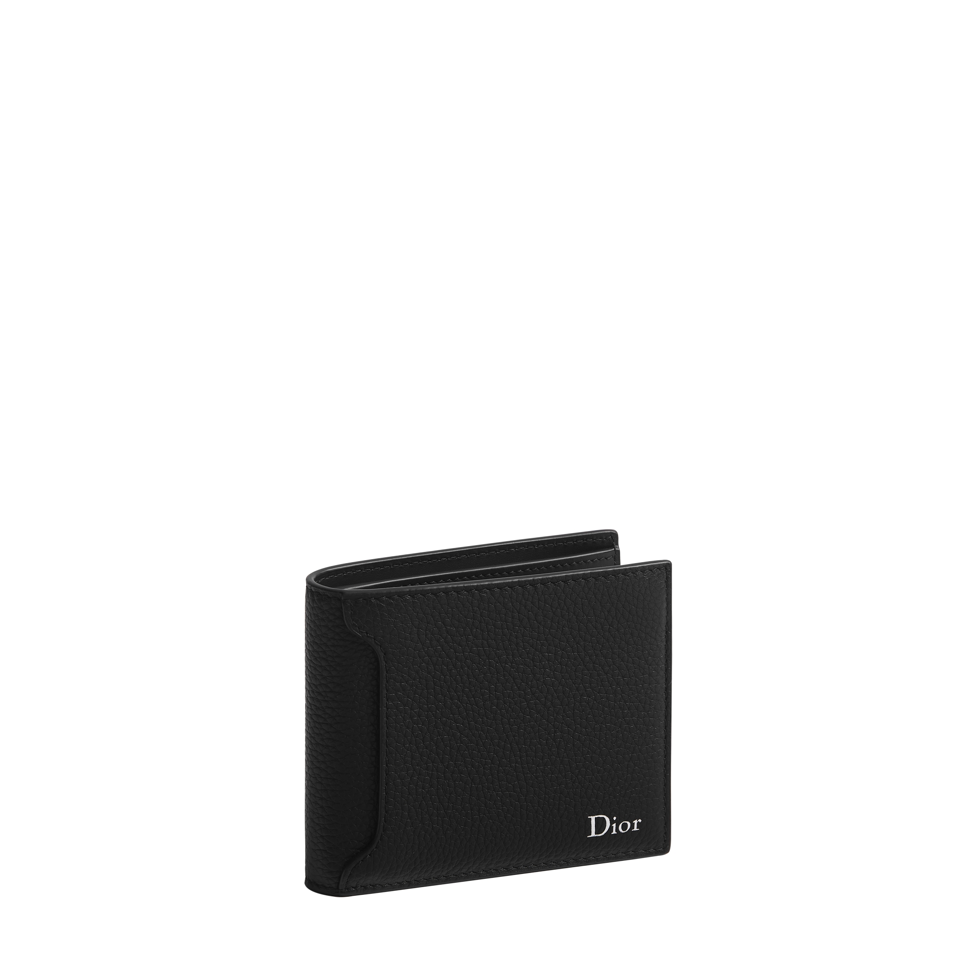 Dior Archie Bifold Wallet Black Grained Calfskin E03