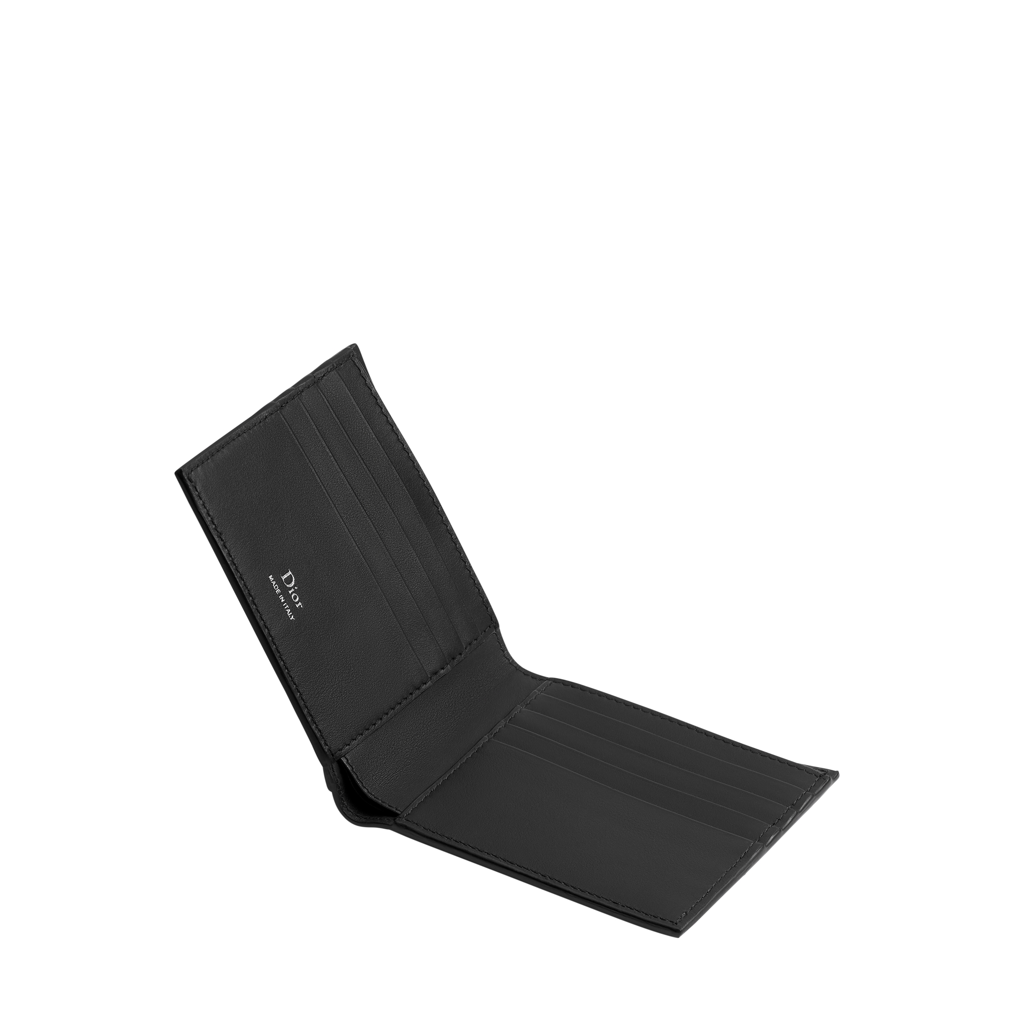 Dior Archie Bifold Wallet Black Grained Calfskin E06