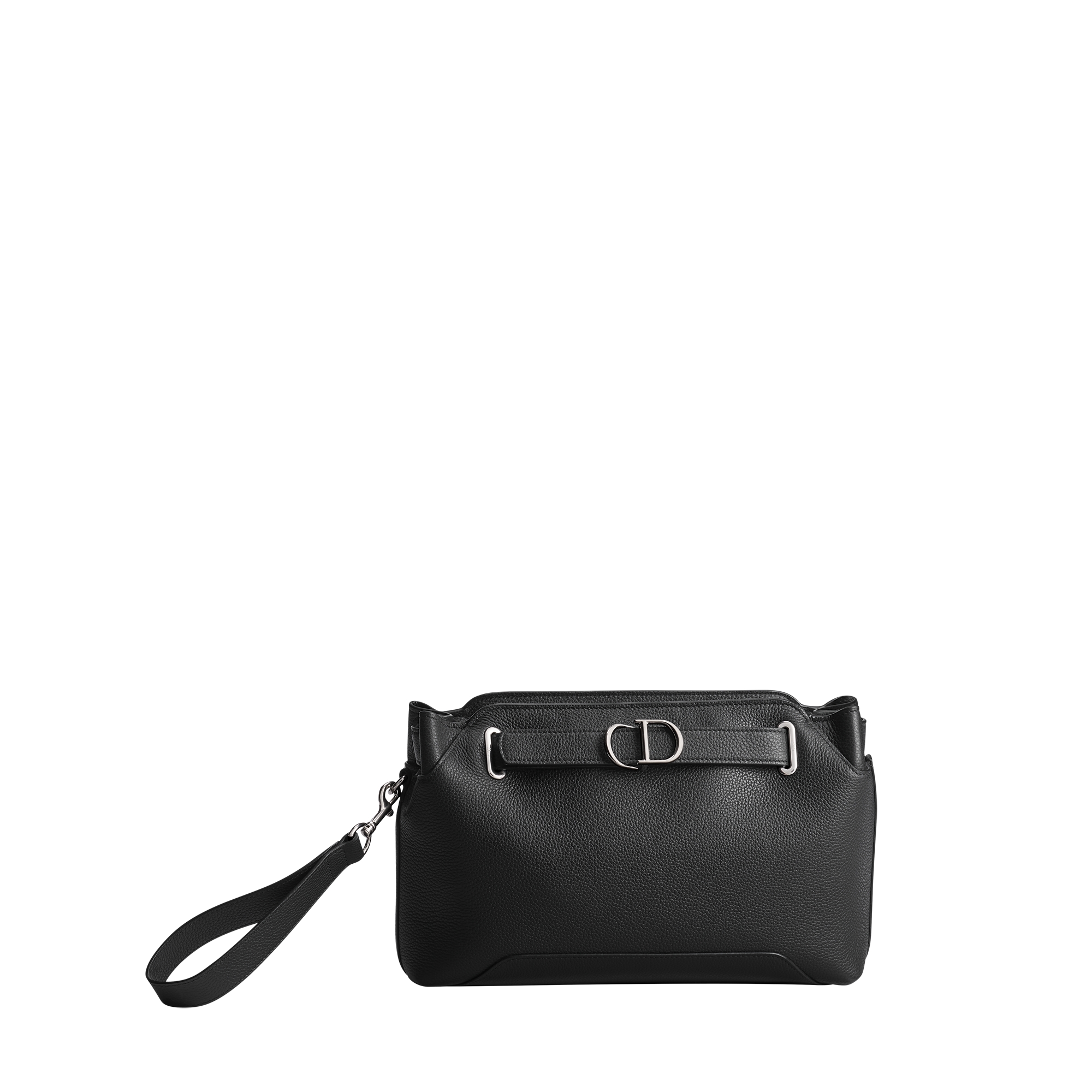 Dior Normandie A5 Triangle Pouch Black Grained Calfskin | DIOR US