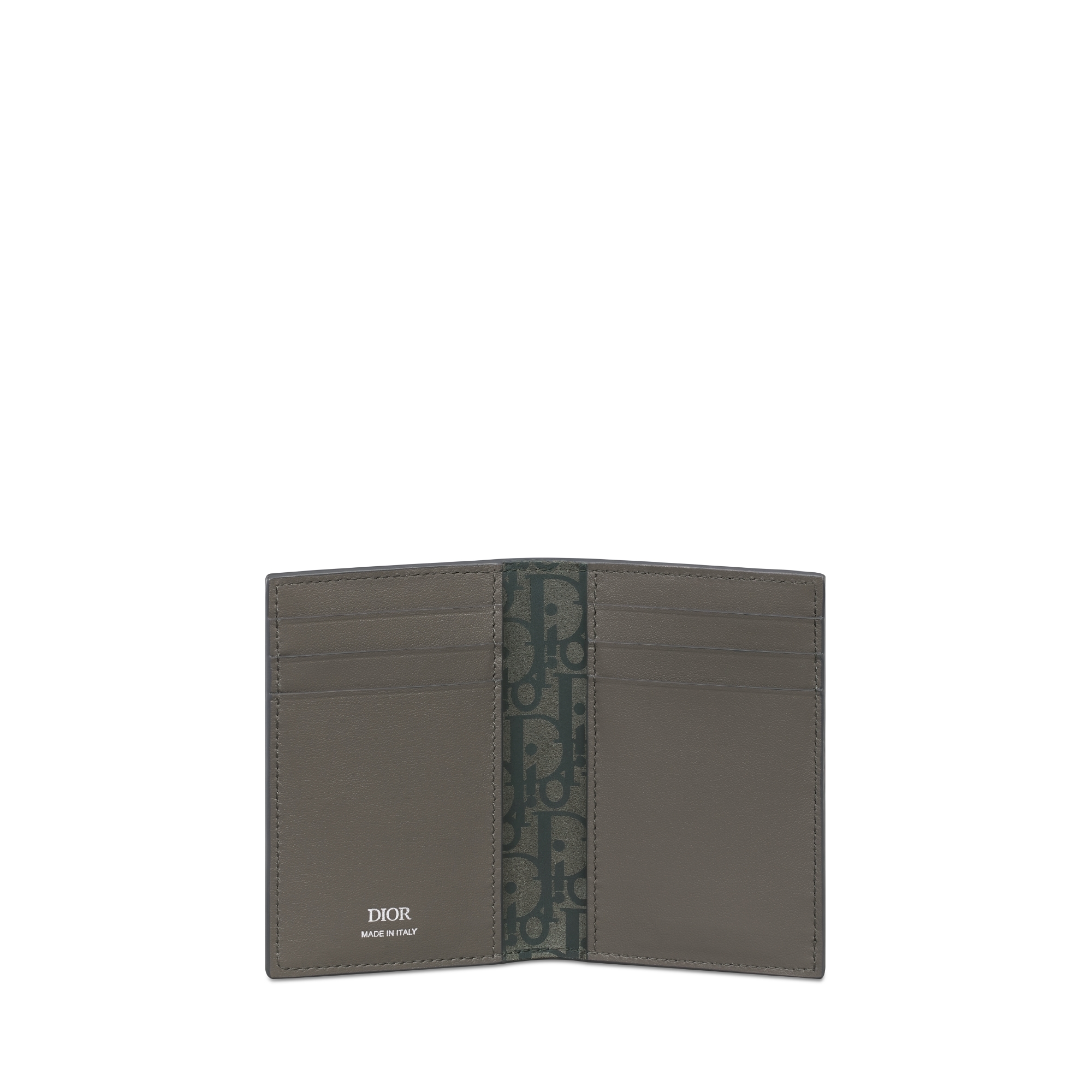 Dior Privé 直式兩摺型卡片套 灰色 Dior Icons 小牛皮 E07