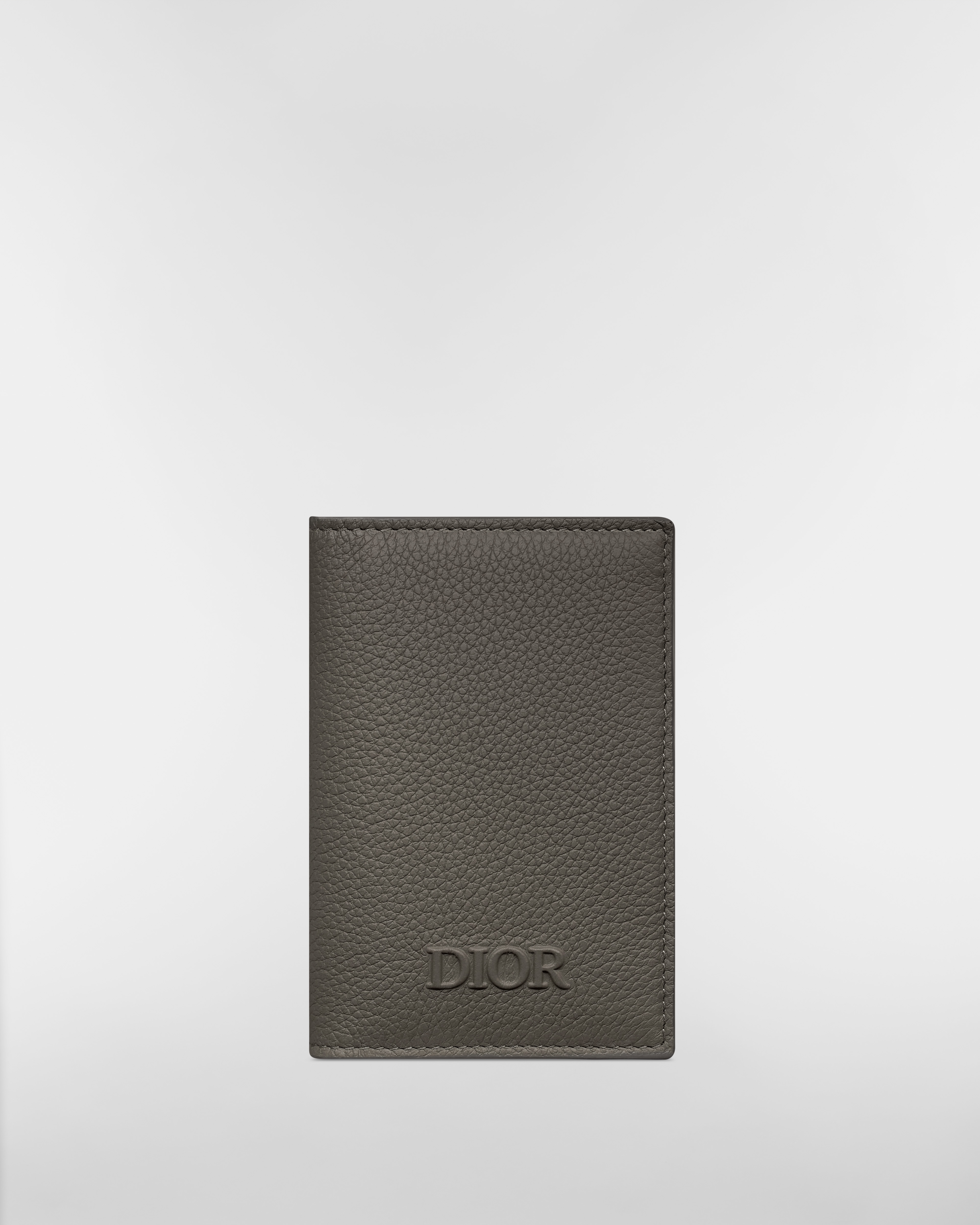 Dior Privé Vertical Bifold Card Holder Gray Dior Icons Calfskin E01