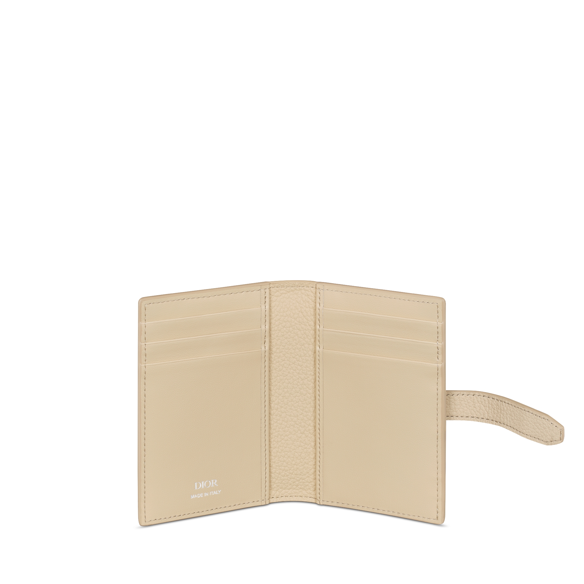 Dior Normandie Vertical Bifold Card Holder Beige Dior Icons Calfskin E06
