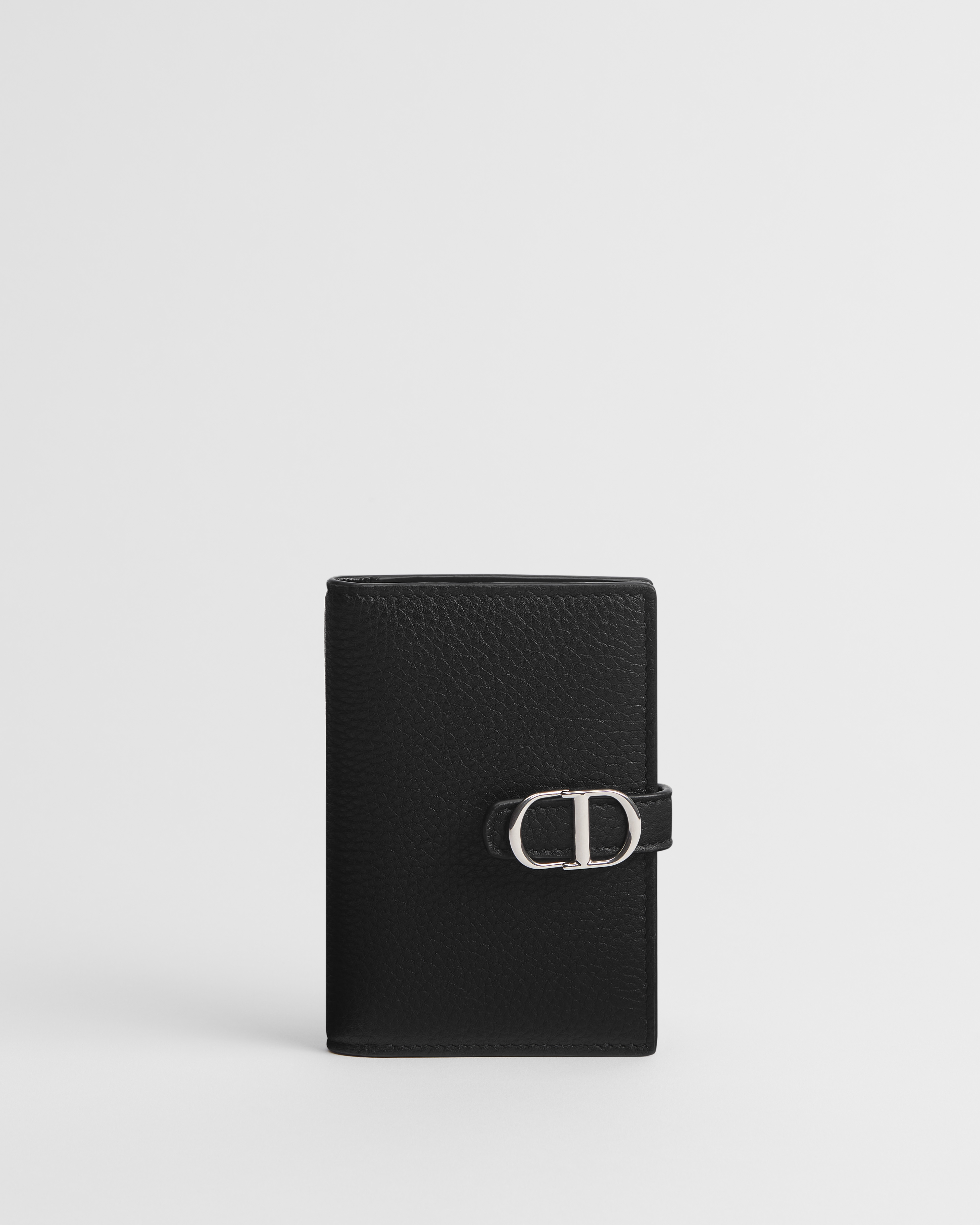 Dior Normandie bifold-kaarthouder Zwart generfd kalfsleer E01