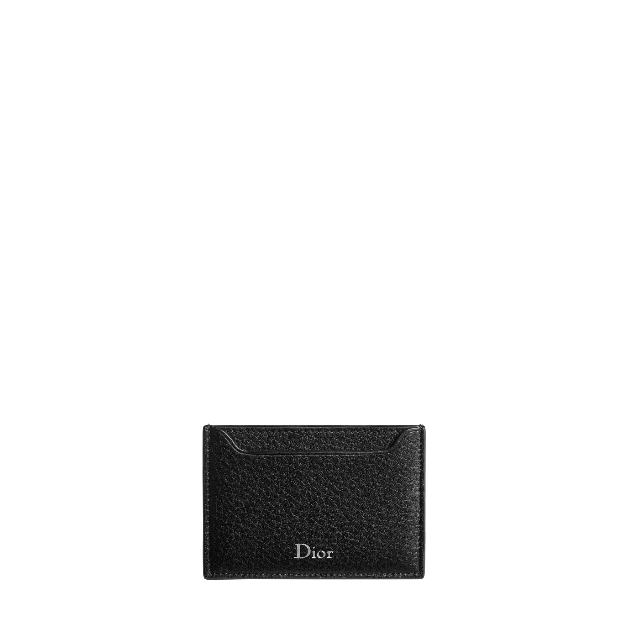 Dior Archie Card Holder Black Grained Calfskin E01