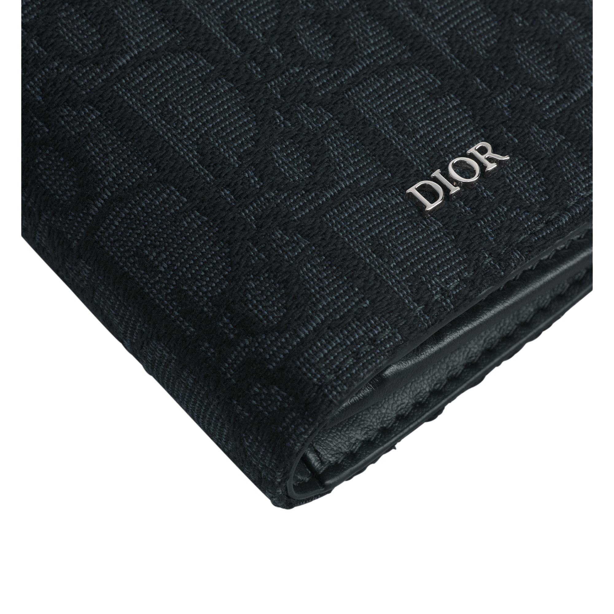 Long Bifold Wallet Black Dior Oblique Jacquard E09