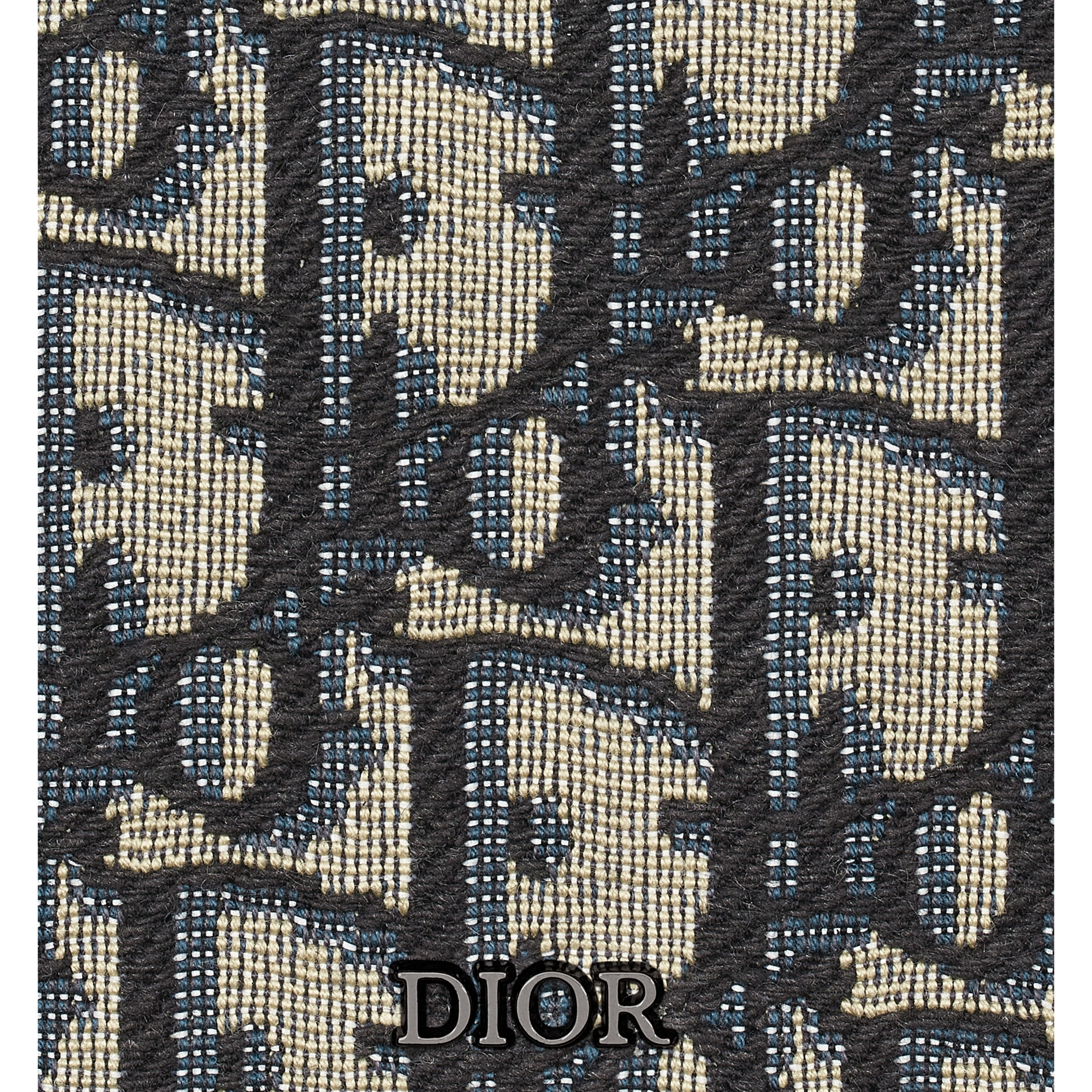 Long Vertical Wallet Beige and Black Dior Oblique Jacquard E09