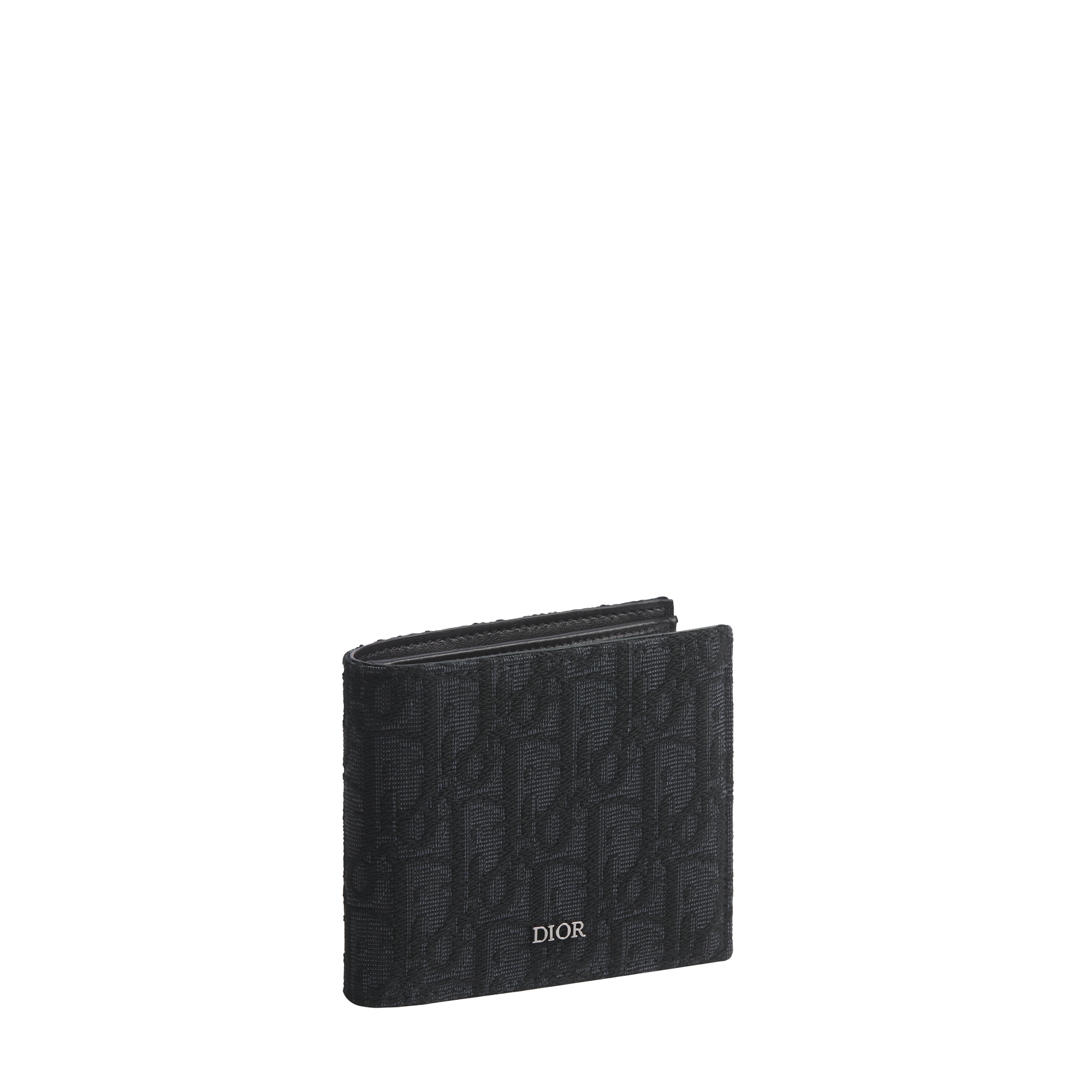 Bifold Wallet Black Dior Oblique Jacquard E03