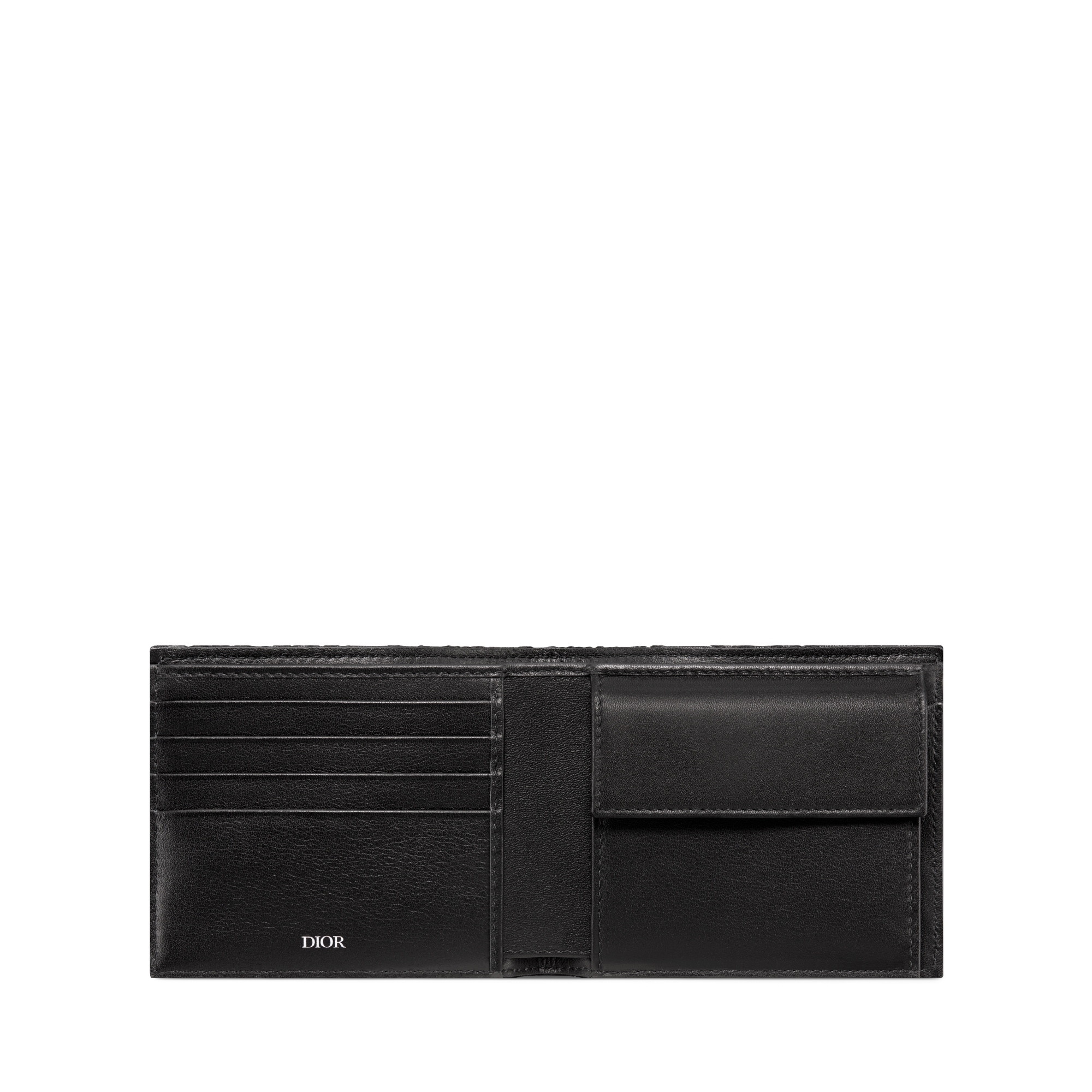 Bifold-portemonnee Zwarte Dior Oblique-jacquard E06