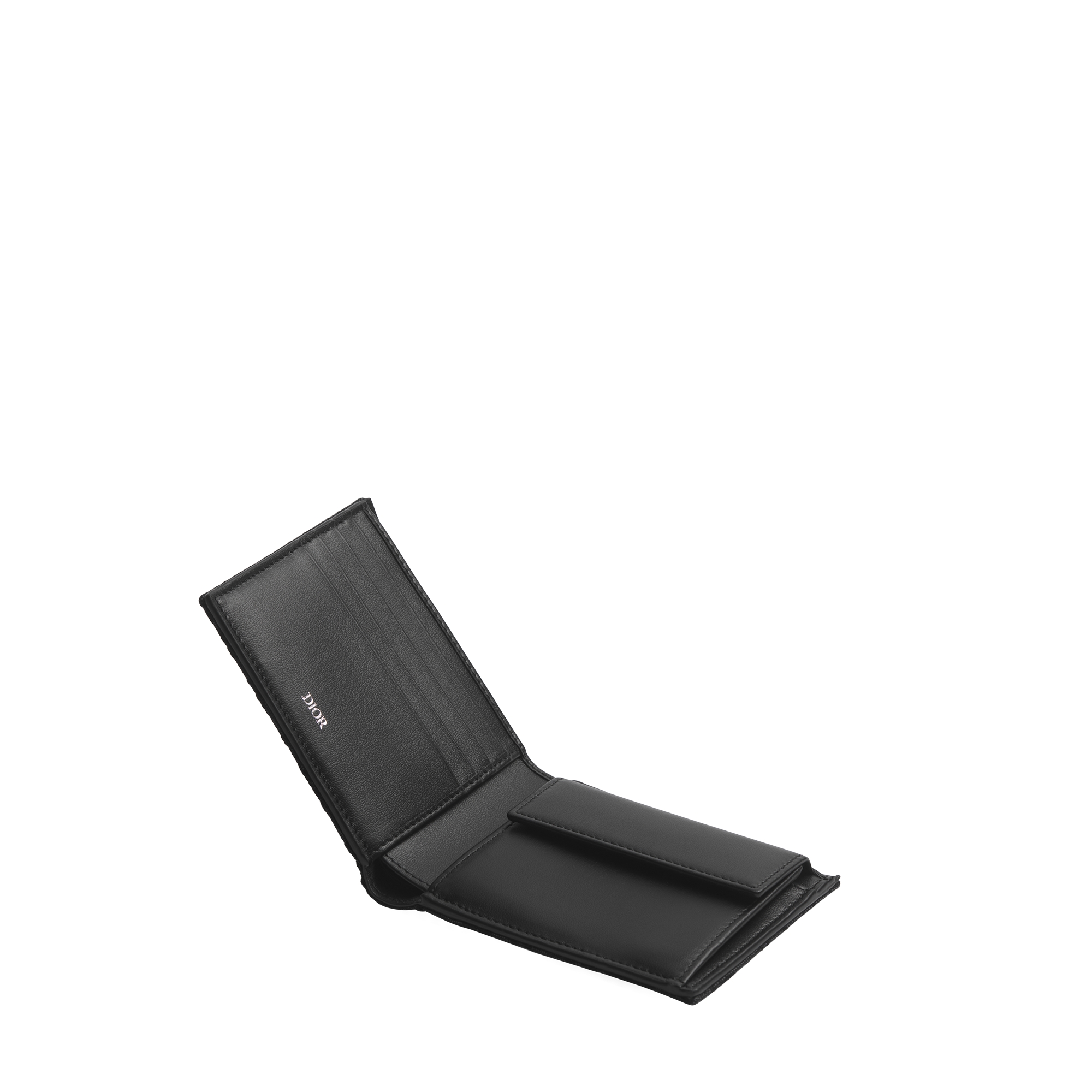 Bifold Wallet Black Dior Oblique Jacquard E06