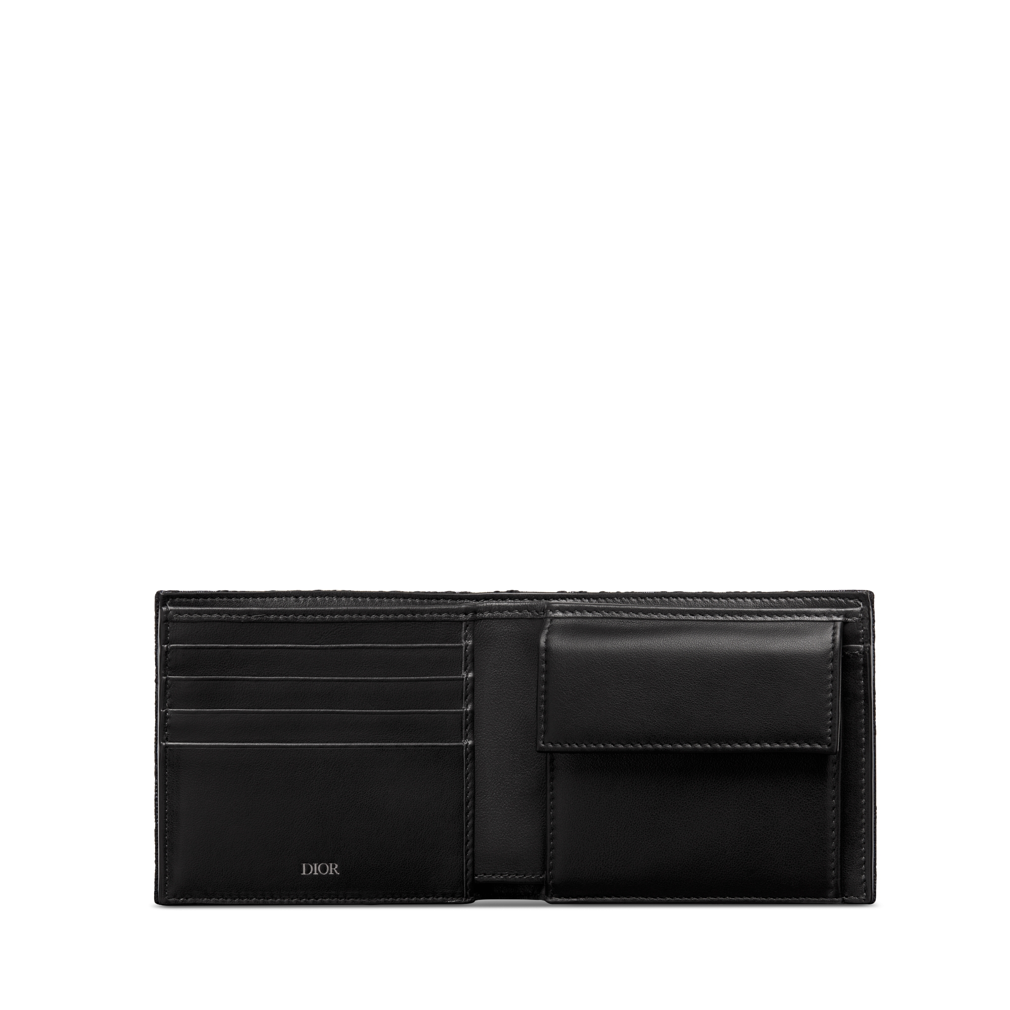 Bifold-portemonnee Zwarte Dior Oblique-jacquard E07