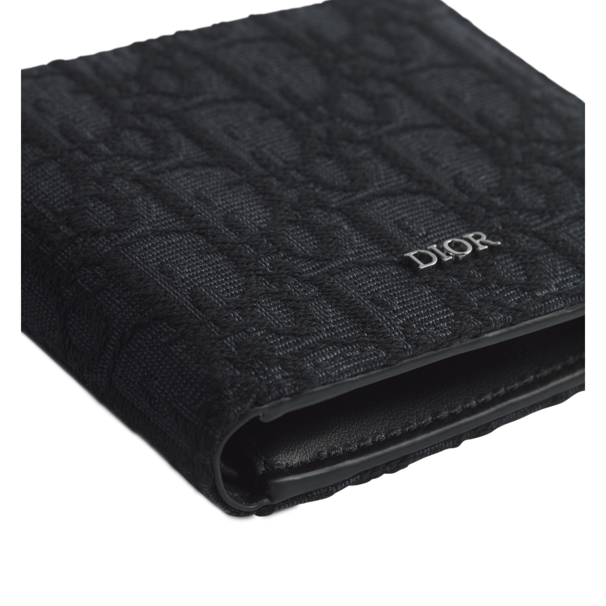 Bifold Wallet Black Dior Oblique Jacquard E09