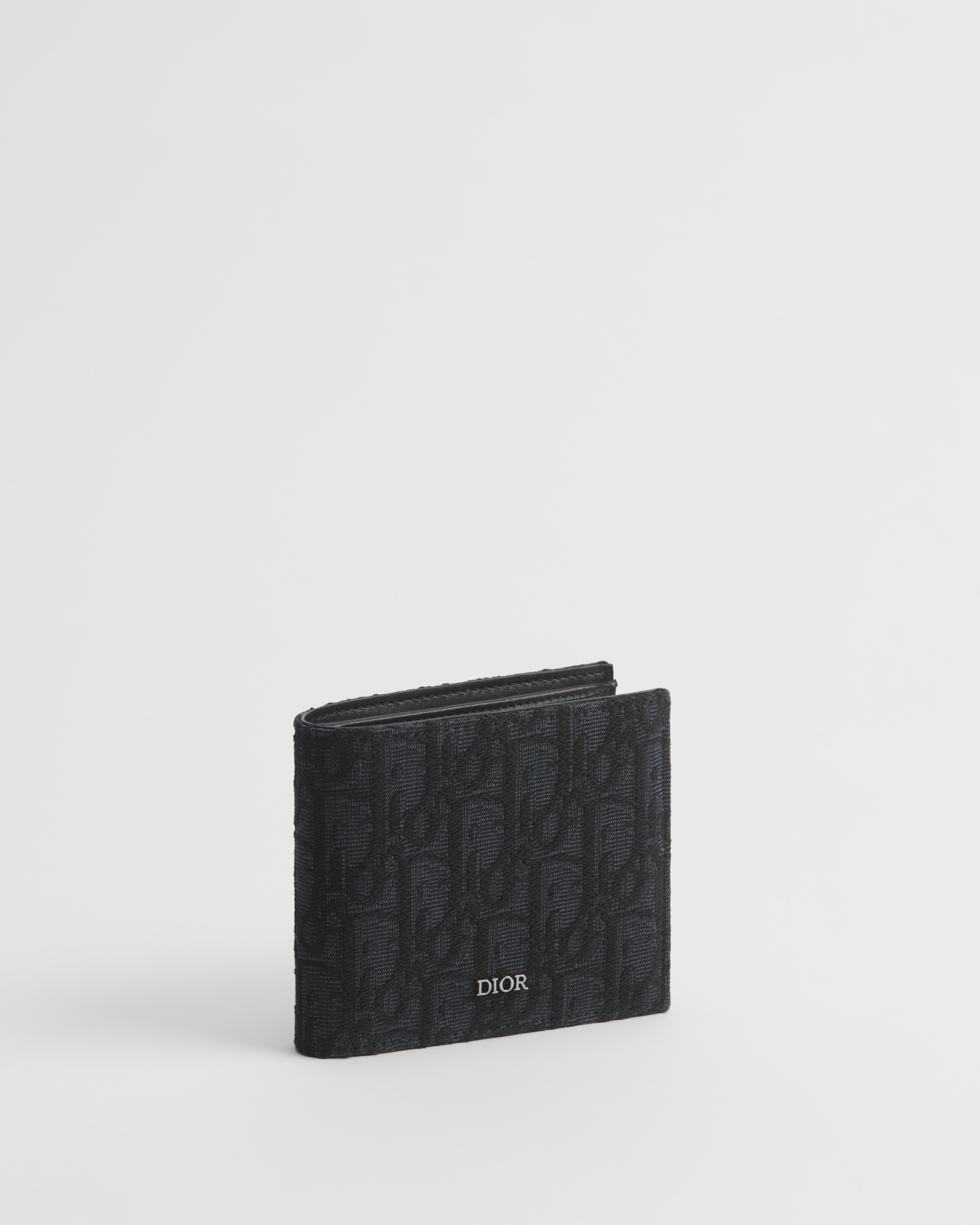 Bifold Wallet Black Dior Oblique Jacquard E03