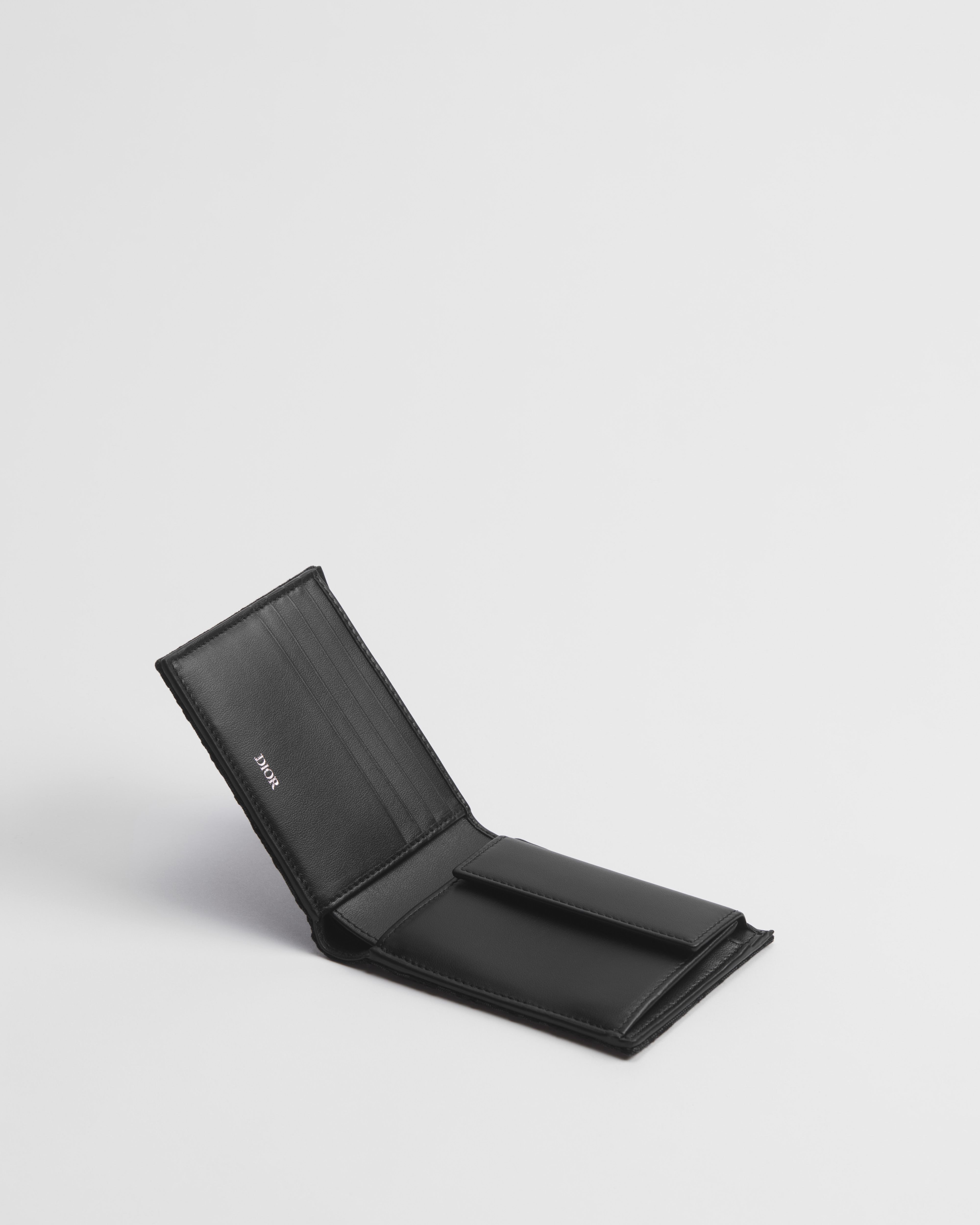 Bifold Wallet Black Dior Oblique Jacquard E06