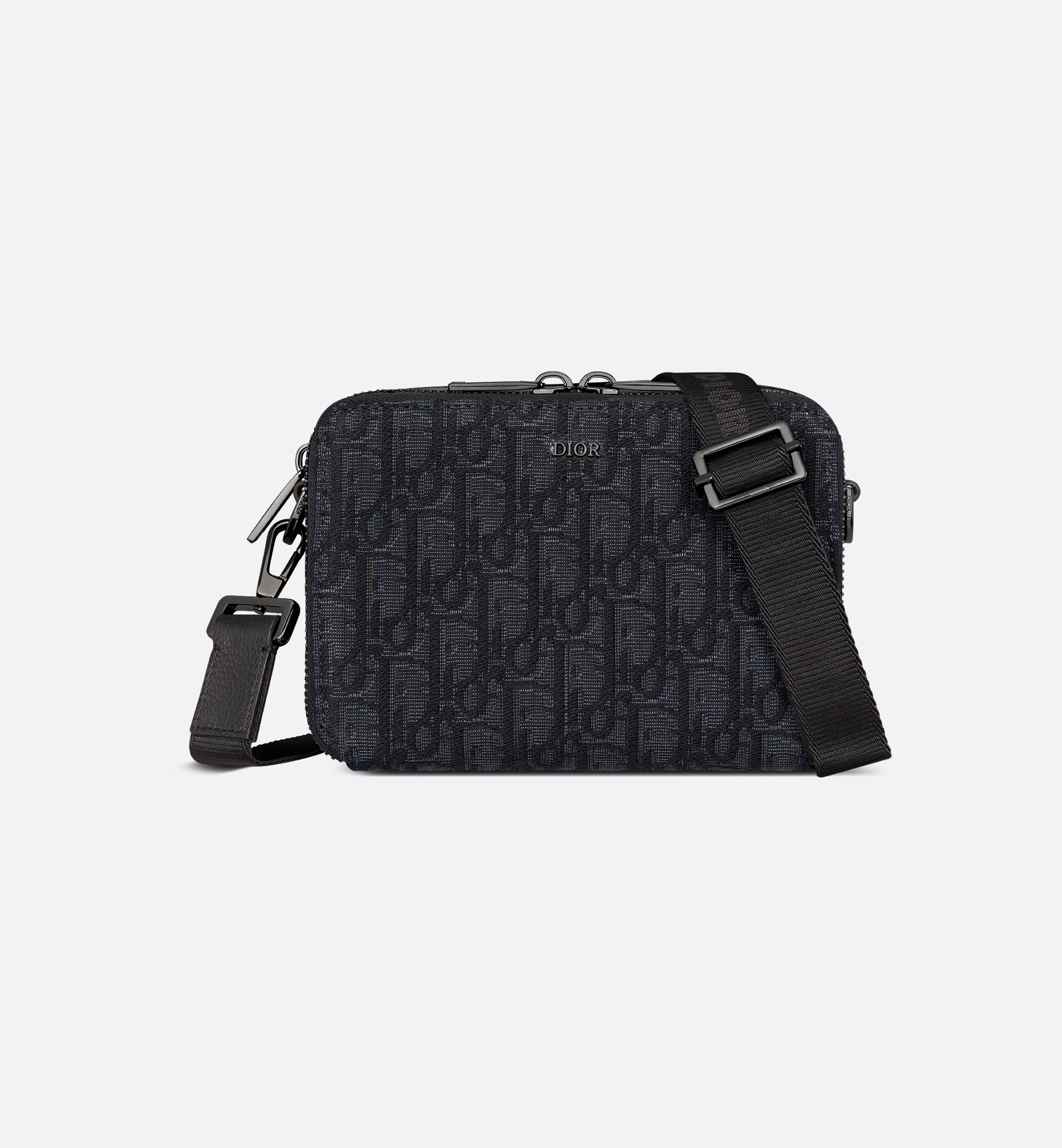 Zipped Pouch with Strap Black Dior Oblique Jacquard | DIOR Zipped Pouch with Strap Black Dior Oblique Jacquard | DIOR