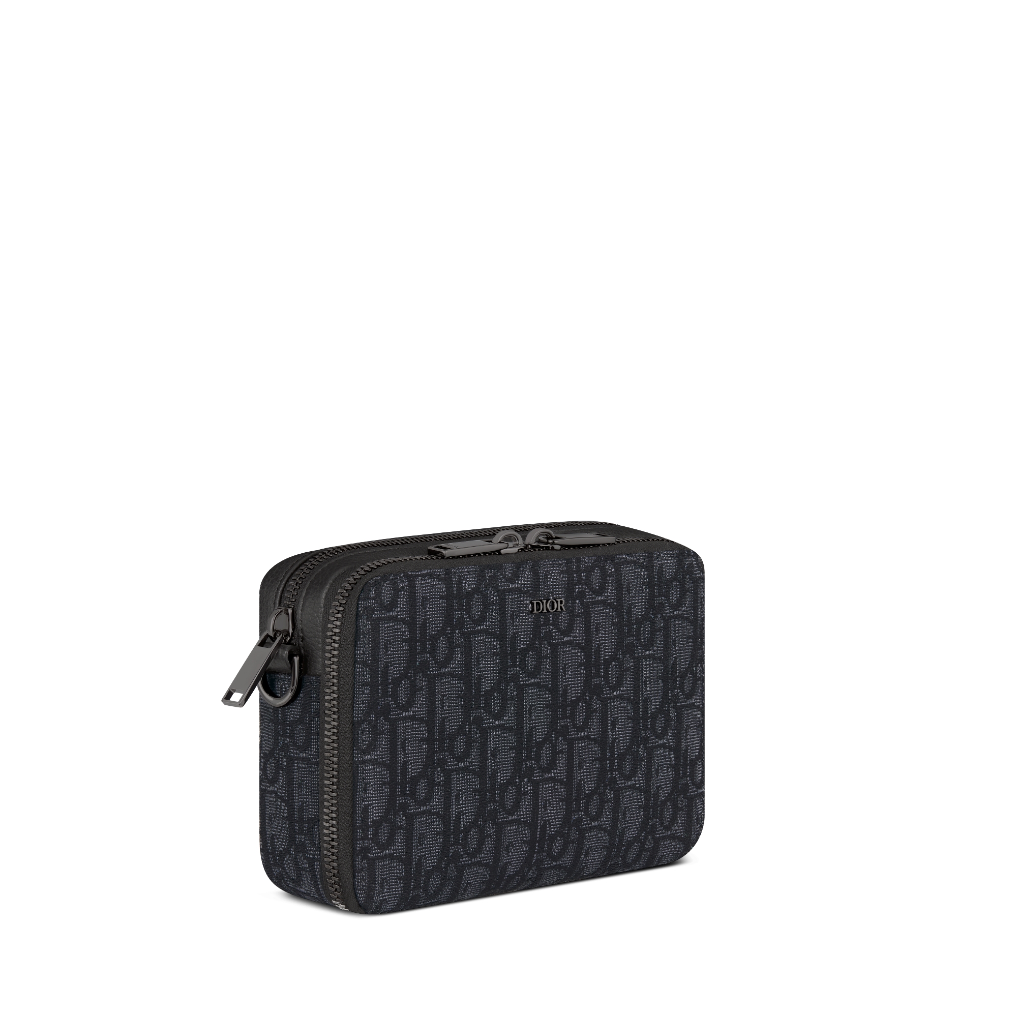 Zipped Pouch with Strap Black Dior Oblique Jacquard | DIOR