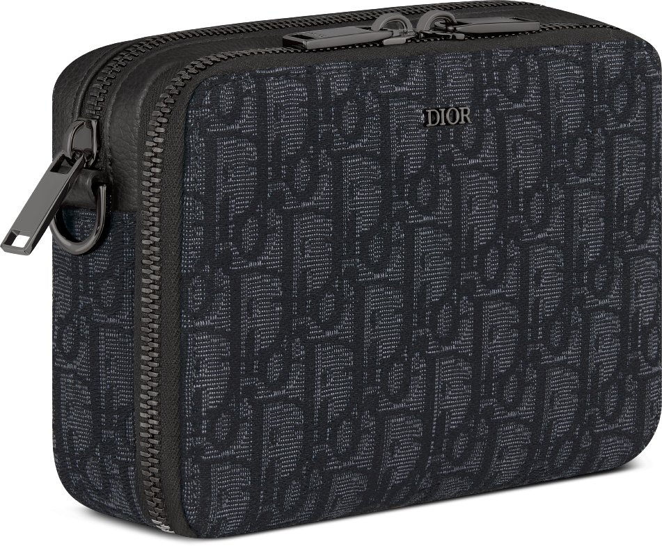 Zipped Pouch with Strap Three quarter closed view