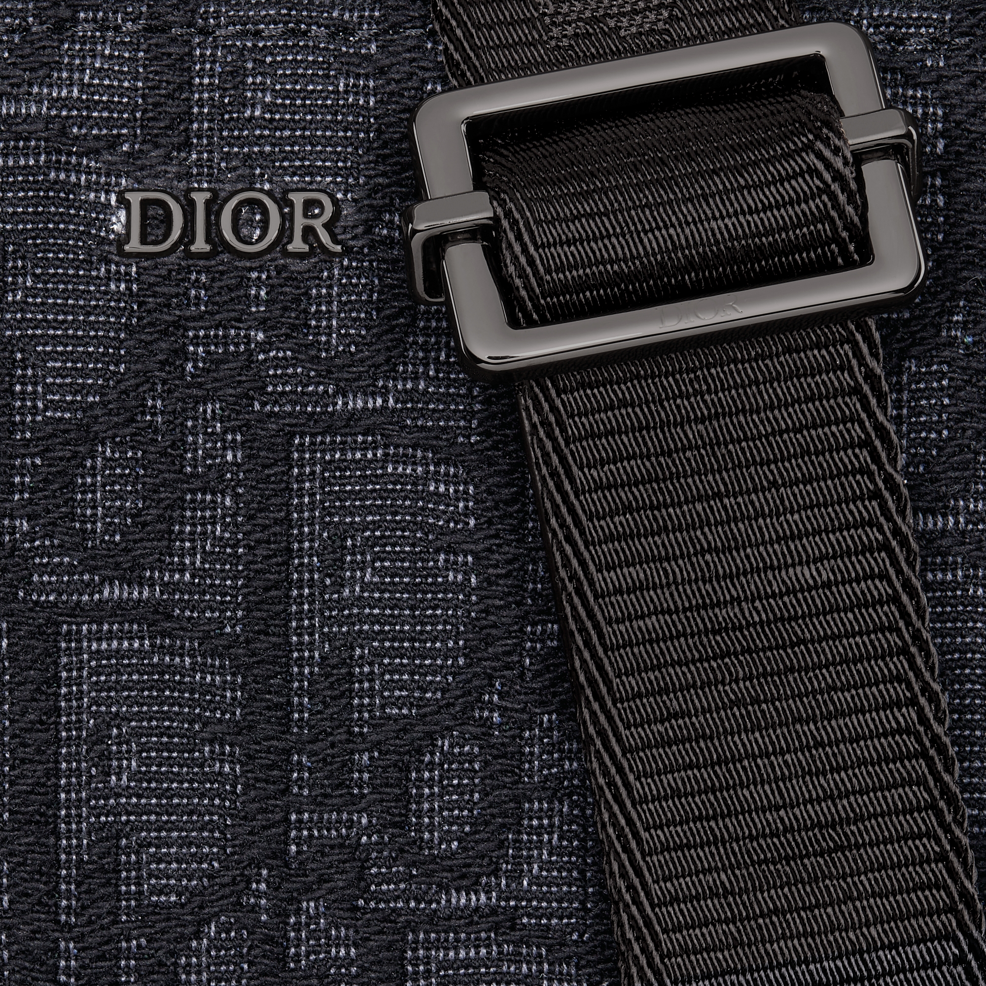 Pouch met rits en schouderband Zwarte Dior Oblique-jacquard E09
