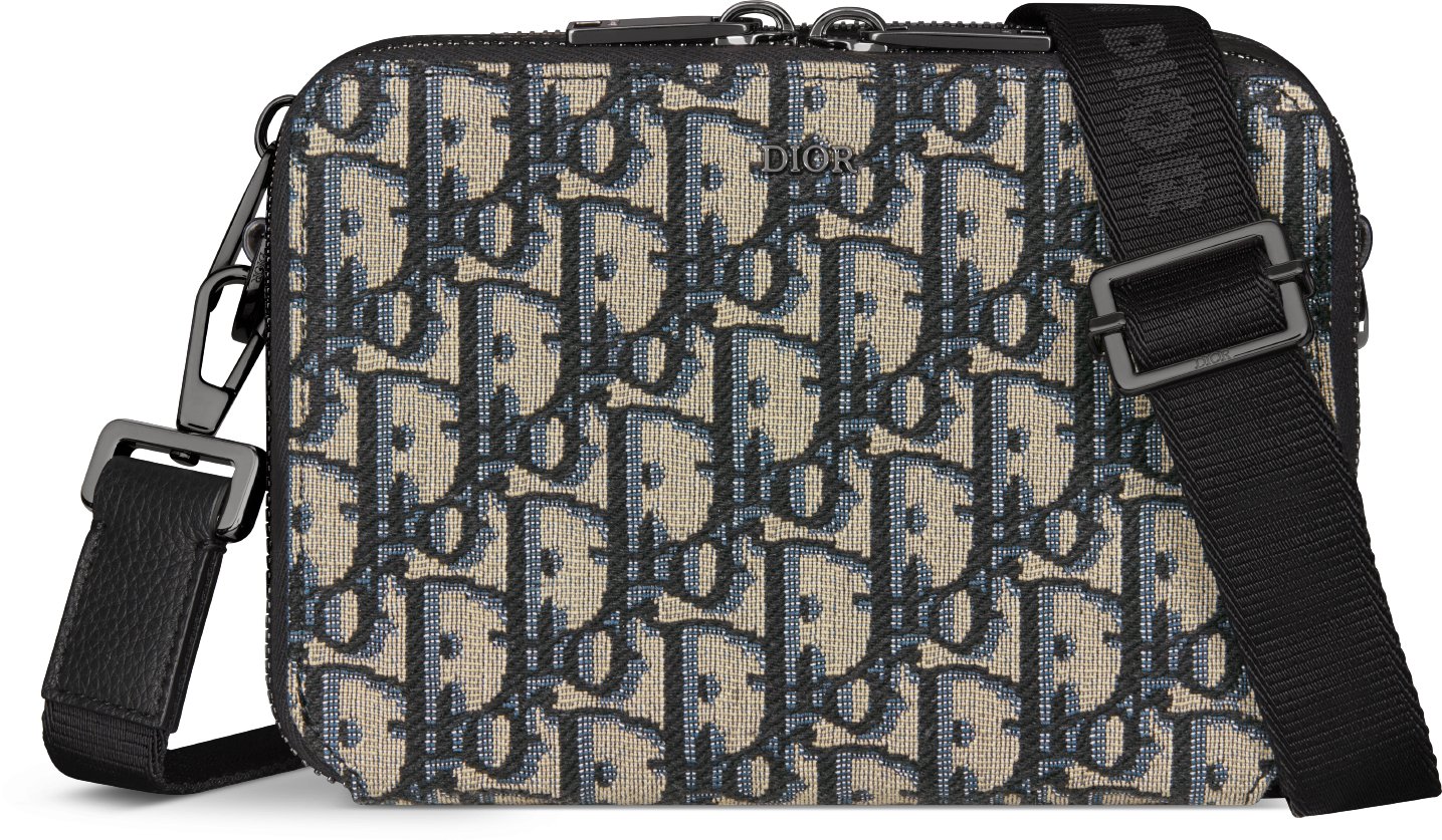 Zipped Pouch with Strap Black Dior Oblique Jacquard | DIOR