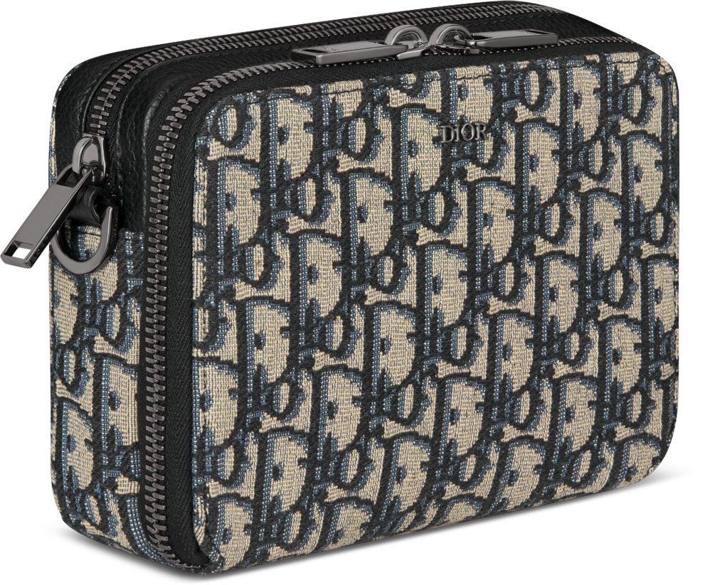 Zipped Pouch with Strap Three quarter closed view