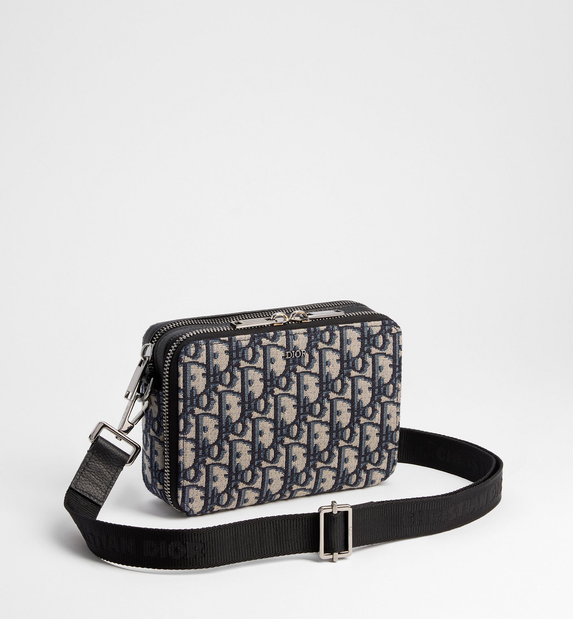 Zipped Pouch with Strap Black Dior Oblique Jacquard | DIOR