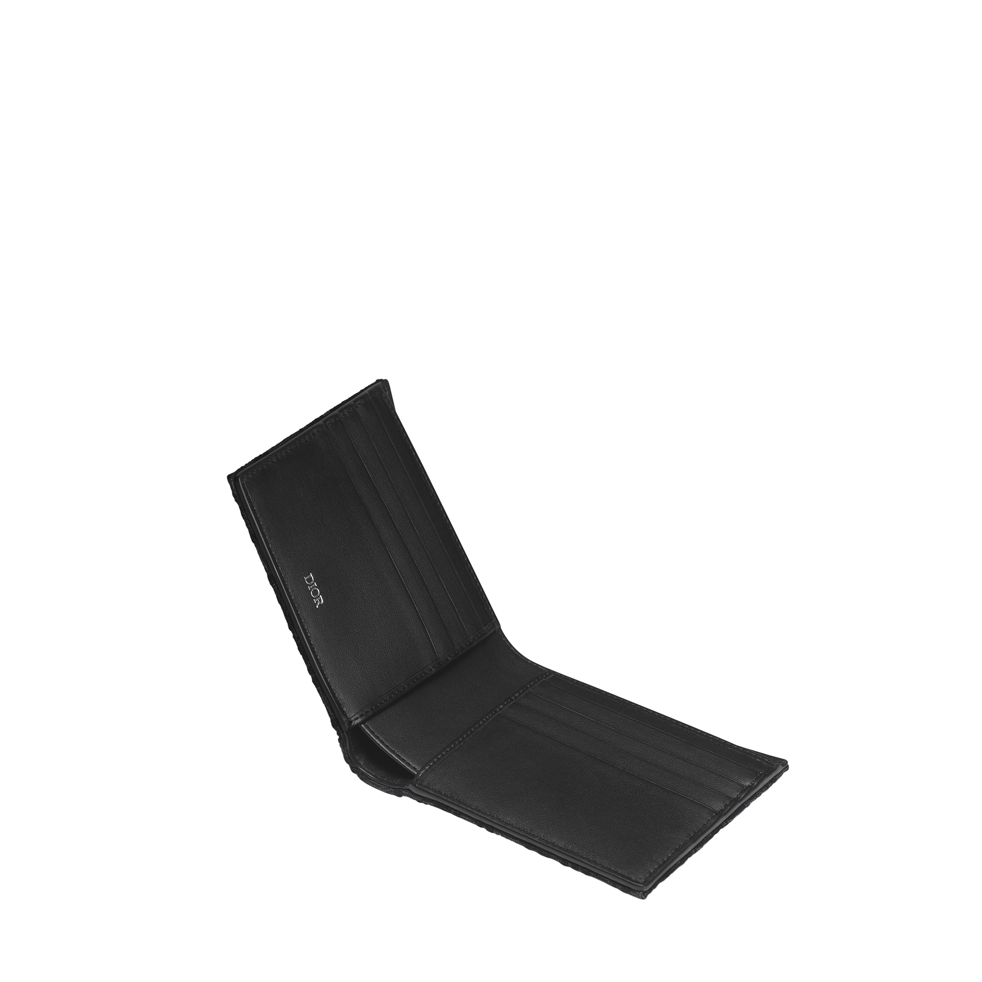 Bifold Wallet Black Dior Oblique Jacquard E07