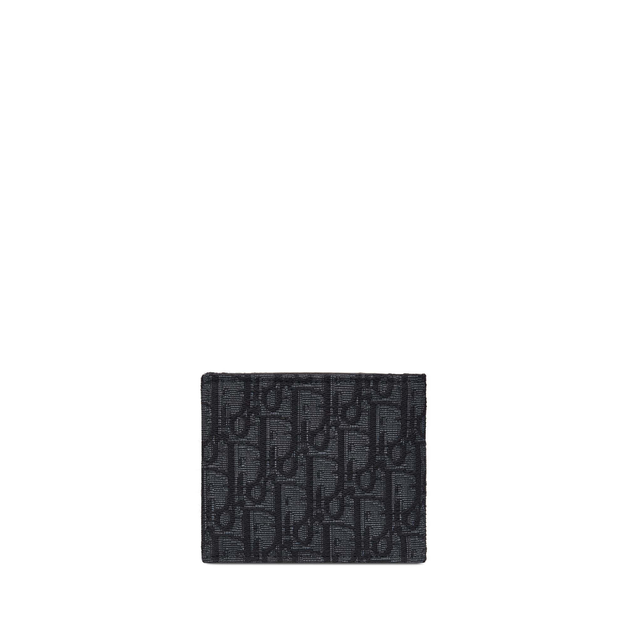 兩摺型銀包 黑色 Dior Oblique 緹花 E08