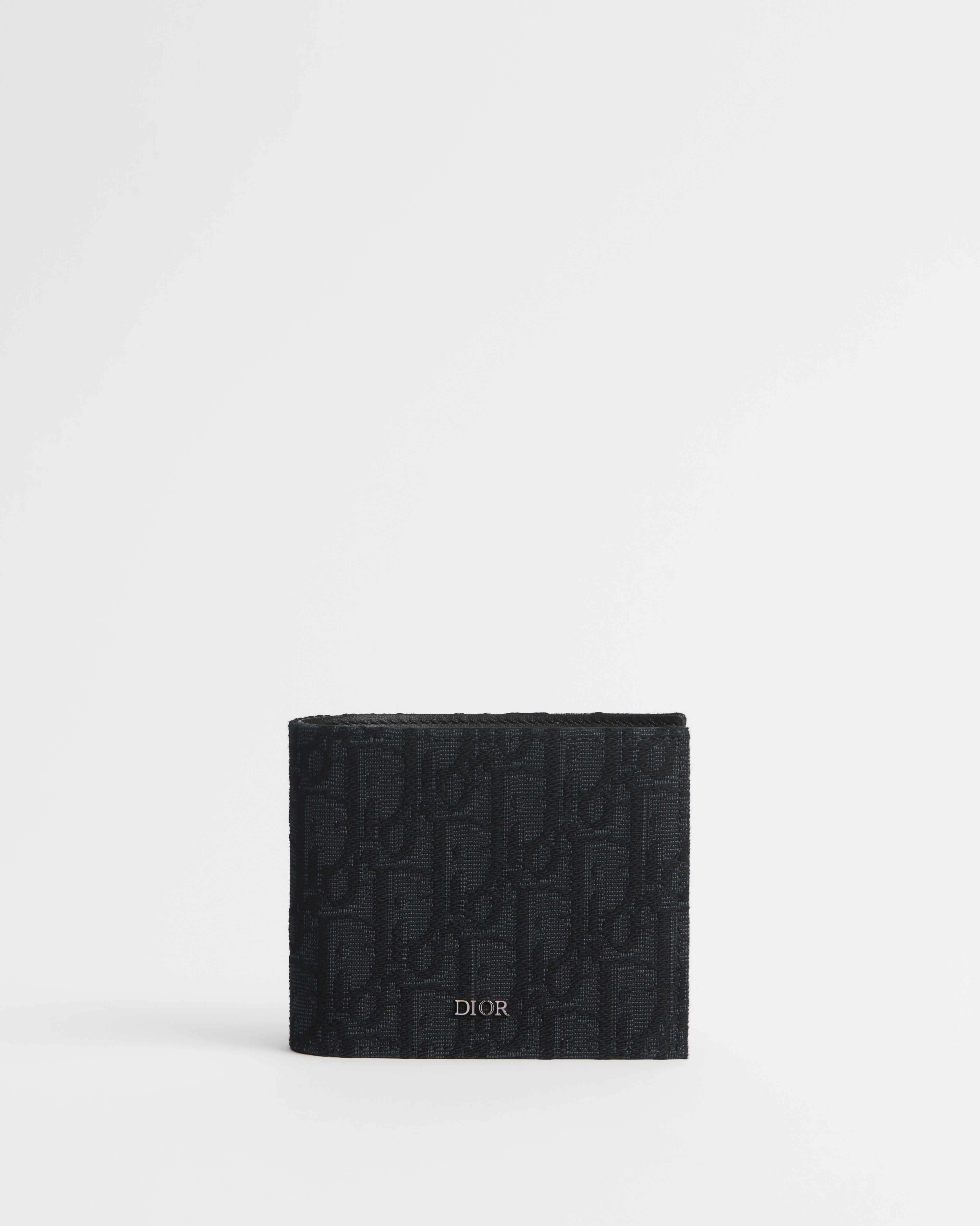 Bifold Wallet Black Dior Oblique Jacquard E01