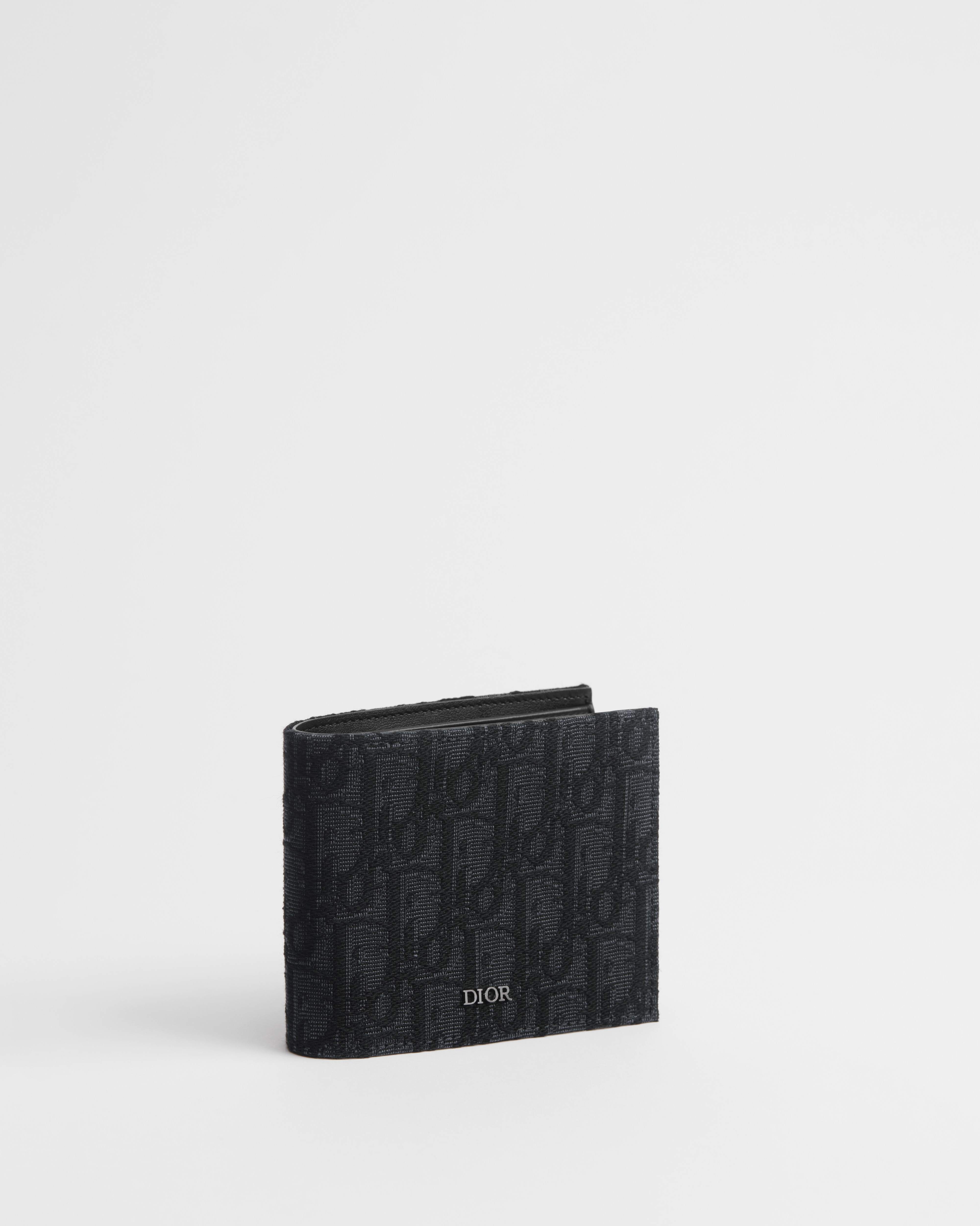 Bifold Wallet Black Dior Oblique Jacquard E03