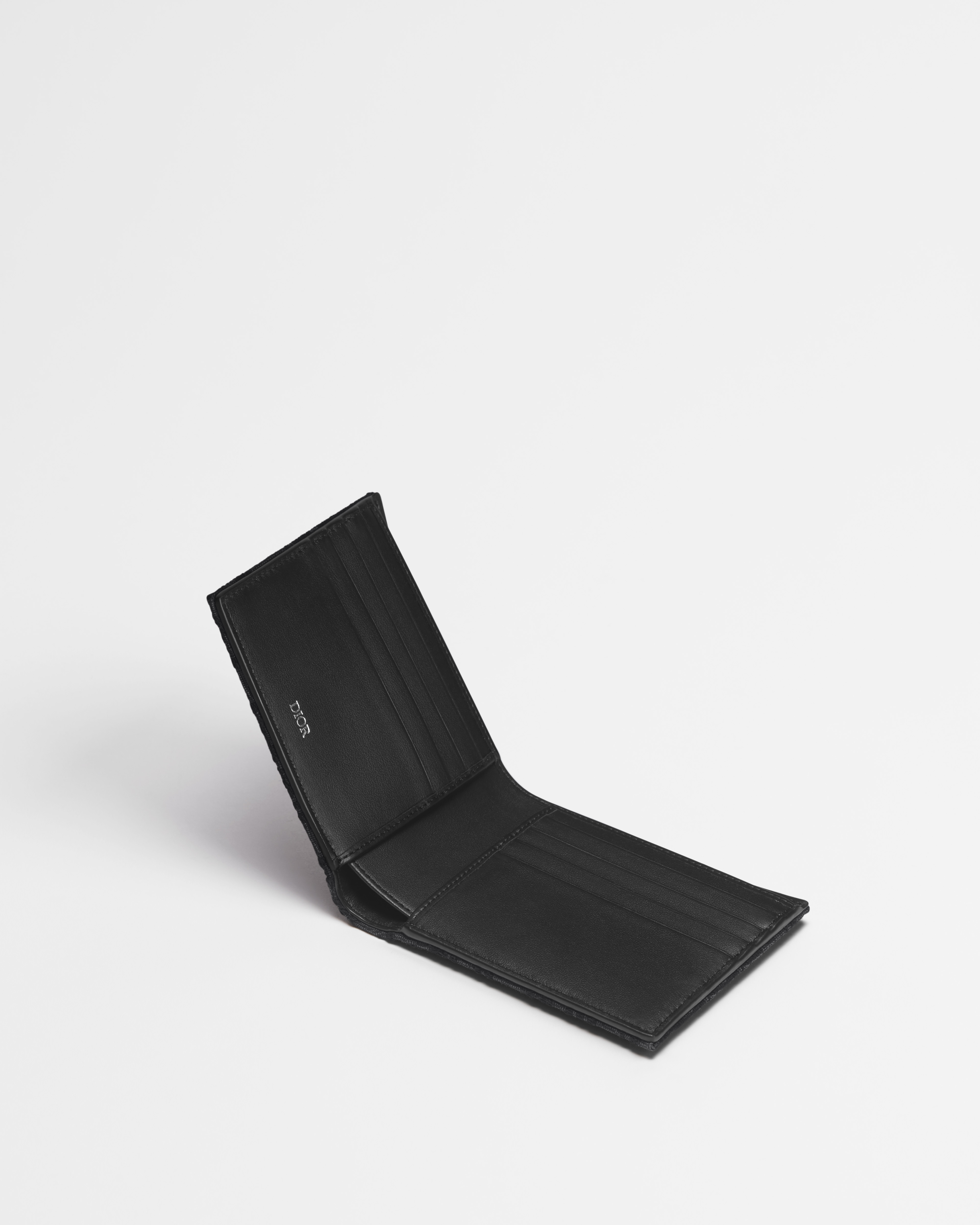Bifold Wallet Black Dior Oblique Jacquard E07