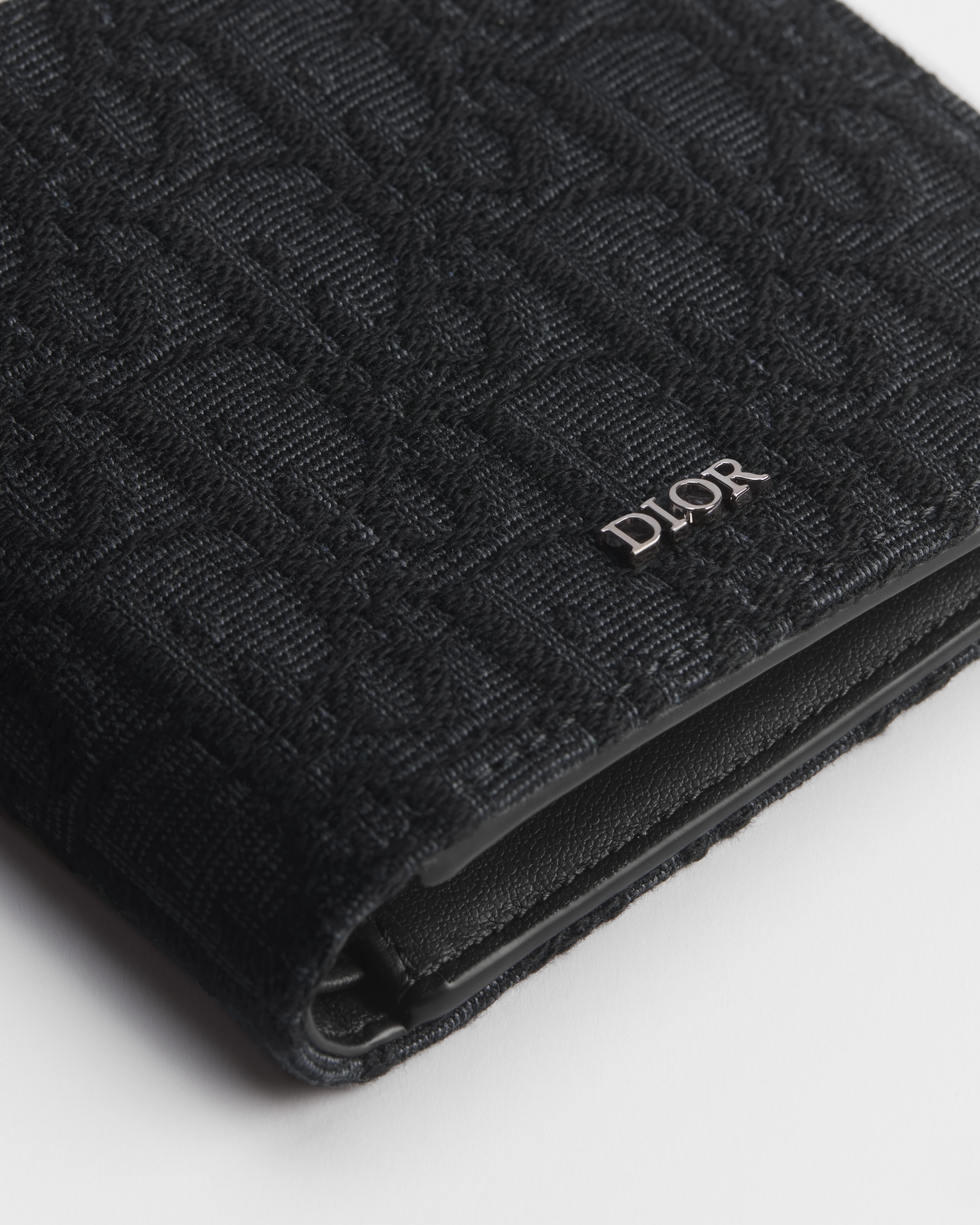 Bifold Wallet Black Dior Oblique Jacquard E09