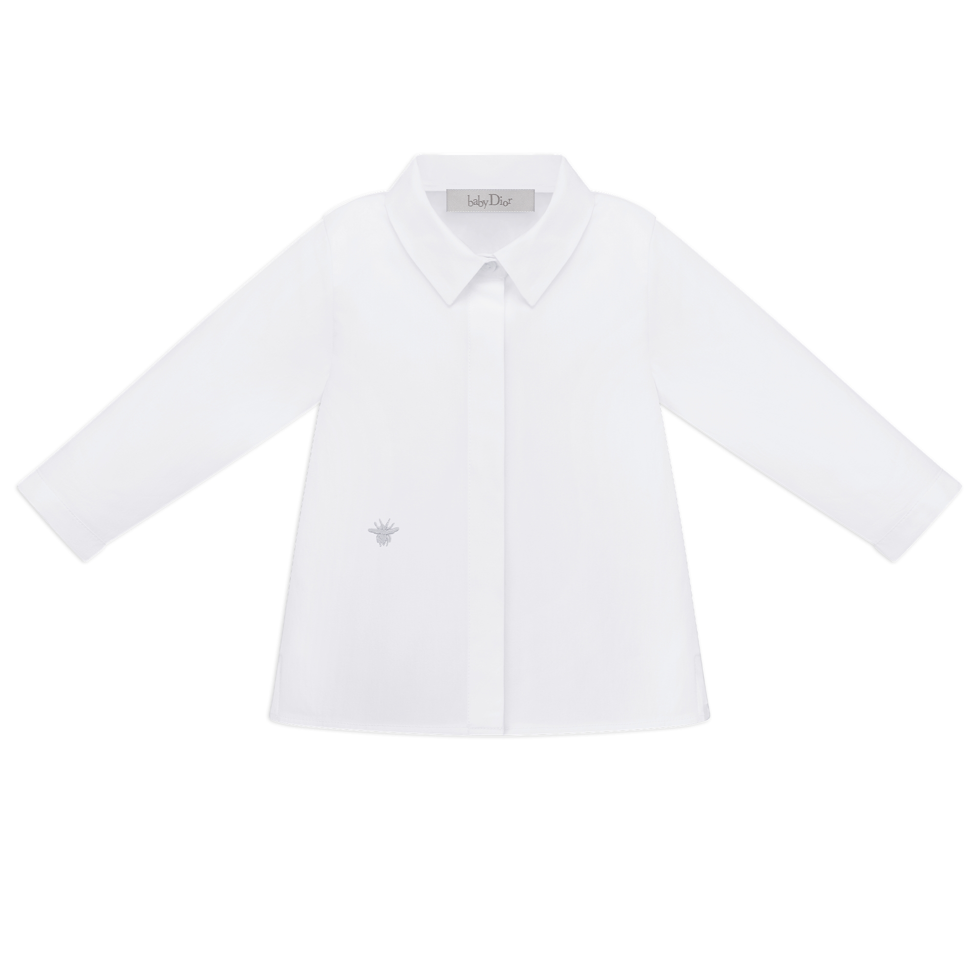 Baby Shirt White Cotton Poplin E01