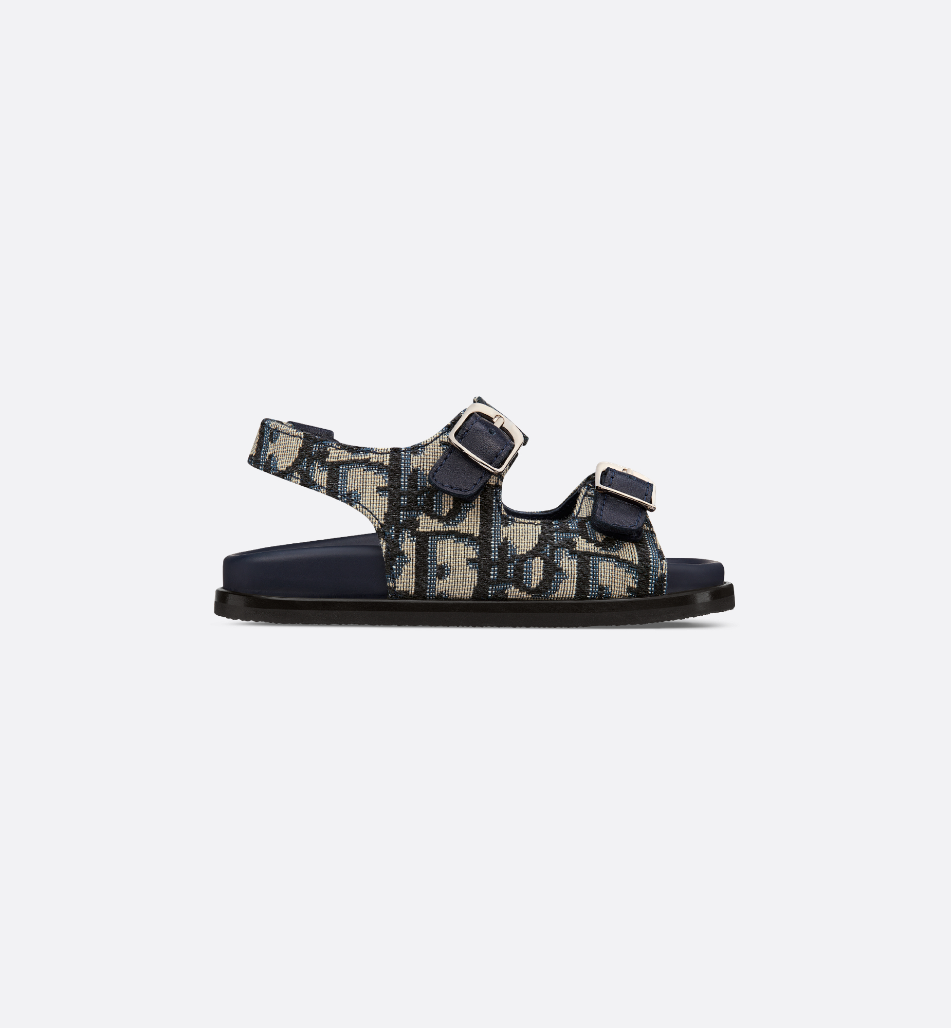 Baby Sandal Blue Calfskin and Black and Beige Dior Oblique Baby Sandal Blue Calfskin and Black and Beige Dior Oblique
