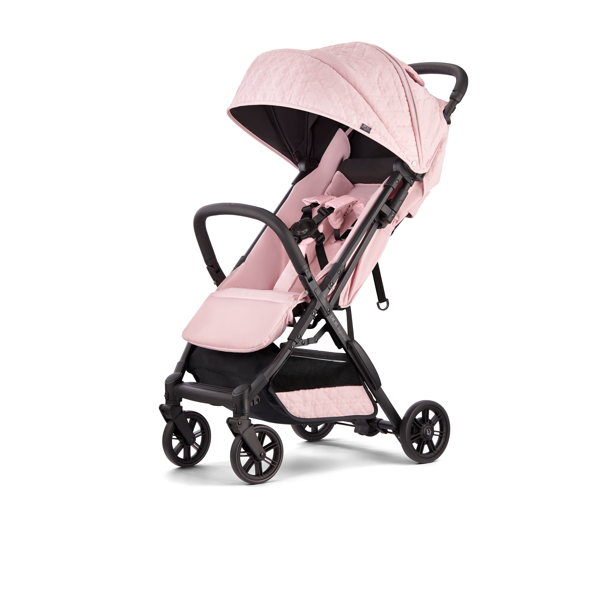 Kinderwagen Wasserabweisender Cannage Stoff in Puderrosa E04