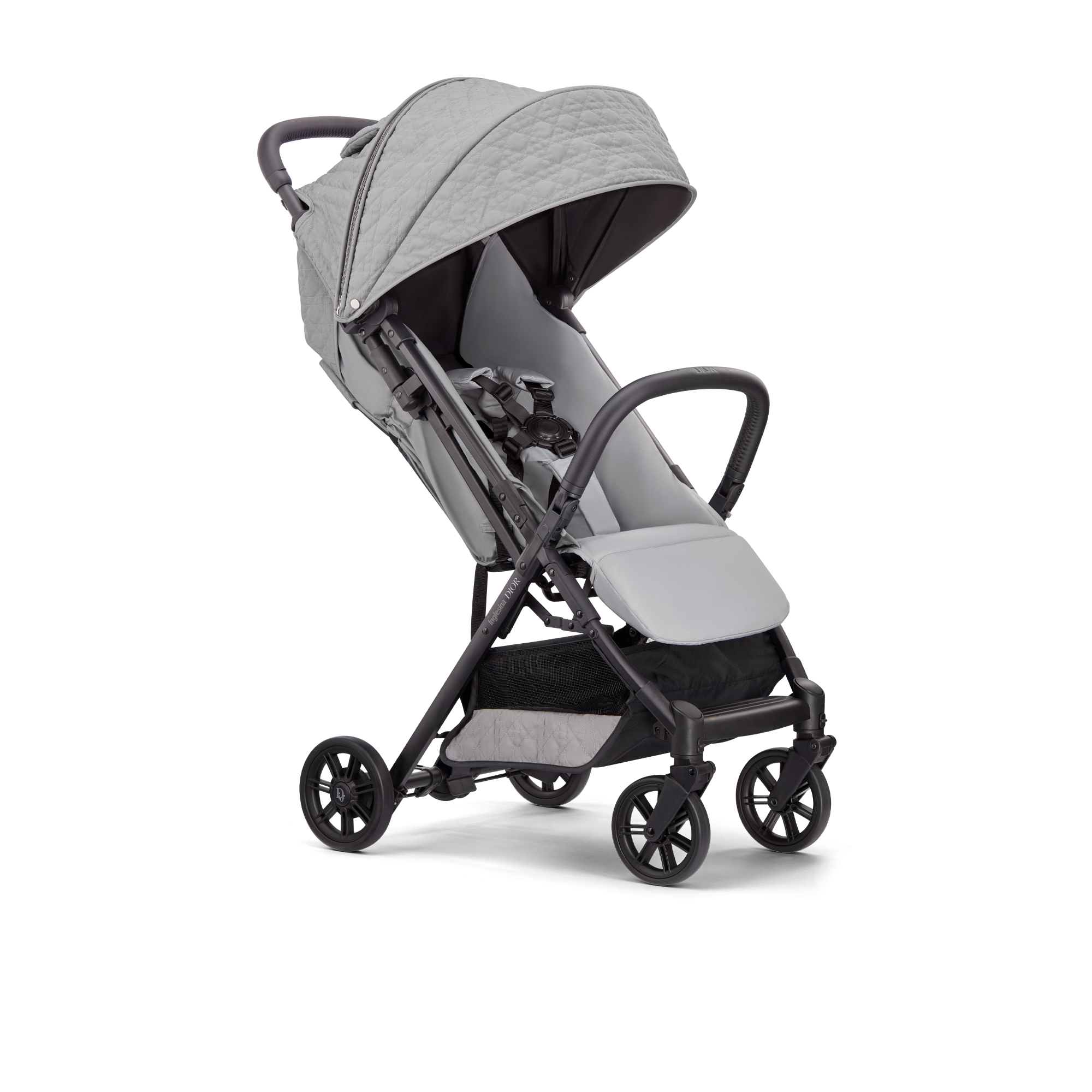 Kinderwagen Wasserabweisender Cannage Stoff in Grau E02