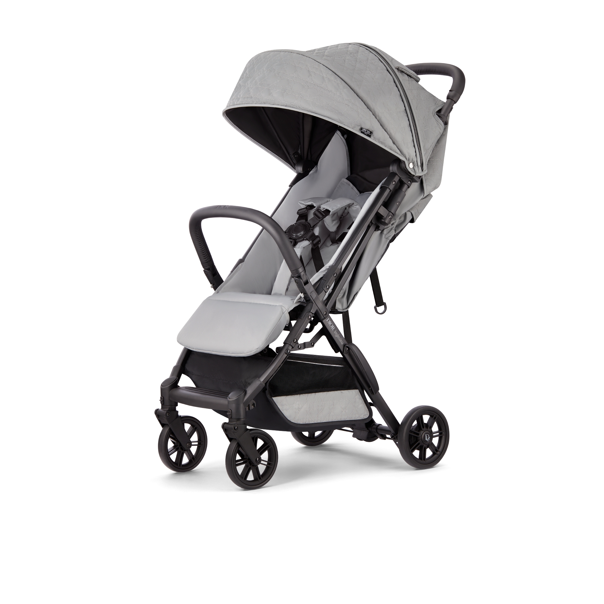 Kinderwagen Wasserabweisender Cannage Stoff in Grau E04