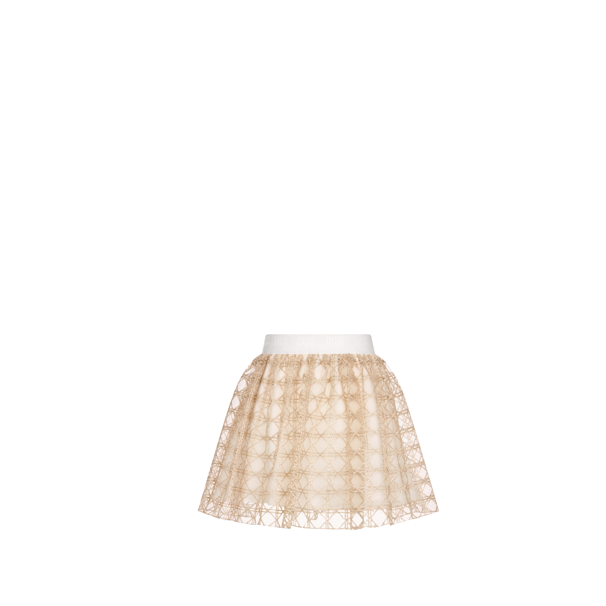 Kids' A-Line Skirt Gold-Tone Cannage Lace E08