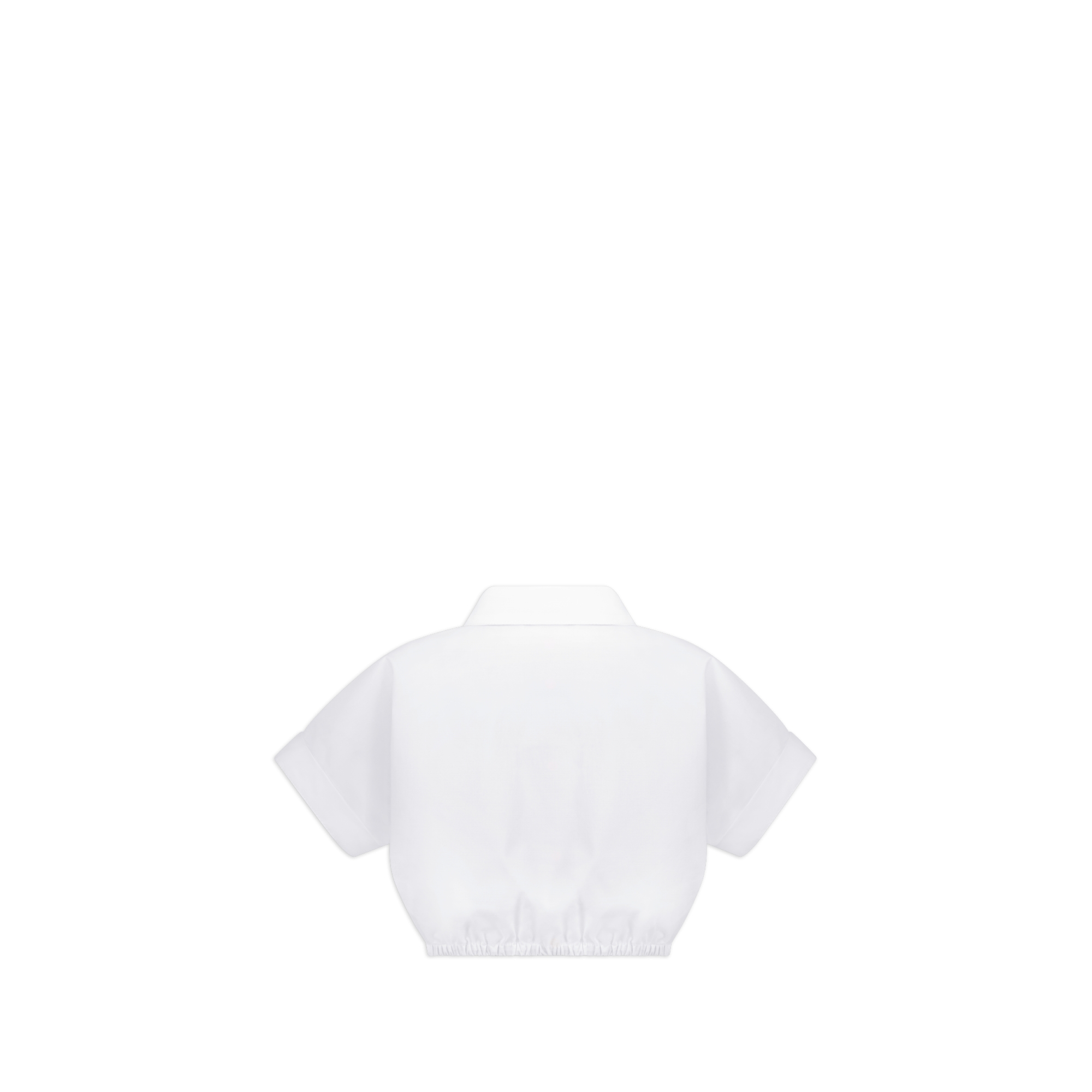 Kids' Cropped Shirt White Cotton Poplin E08