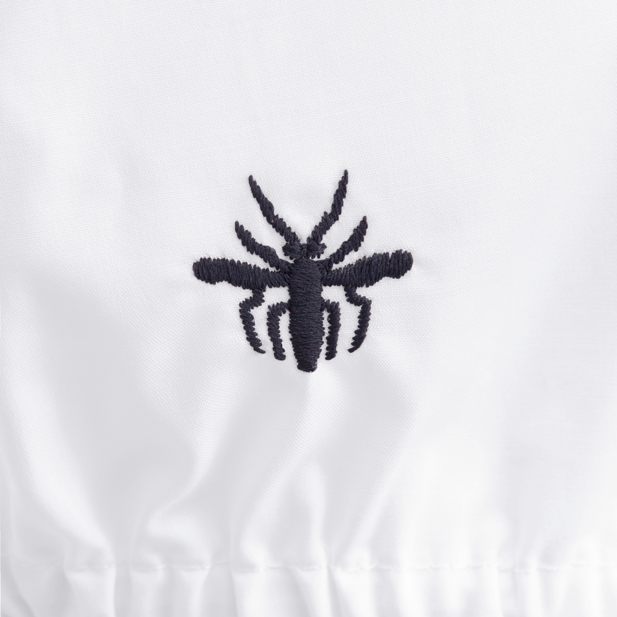 Kids' Cropped Shirt White Cotton Poplin E09