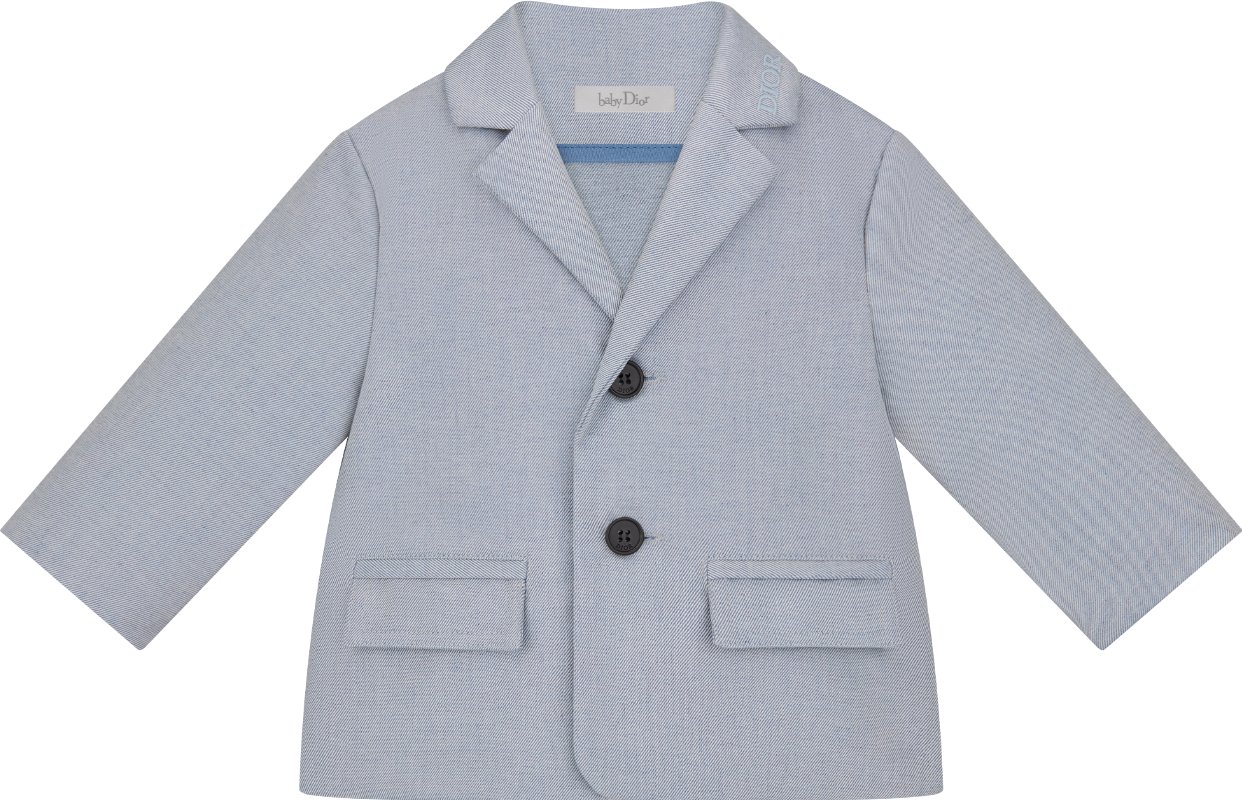 Baby Suit Jacket Blue Cotton Canvas DIOR