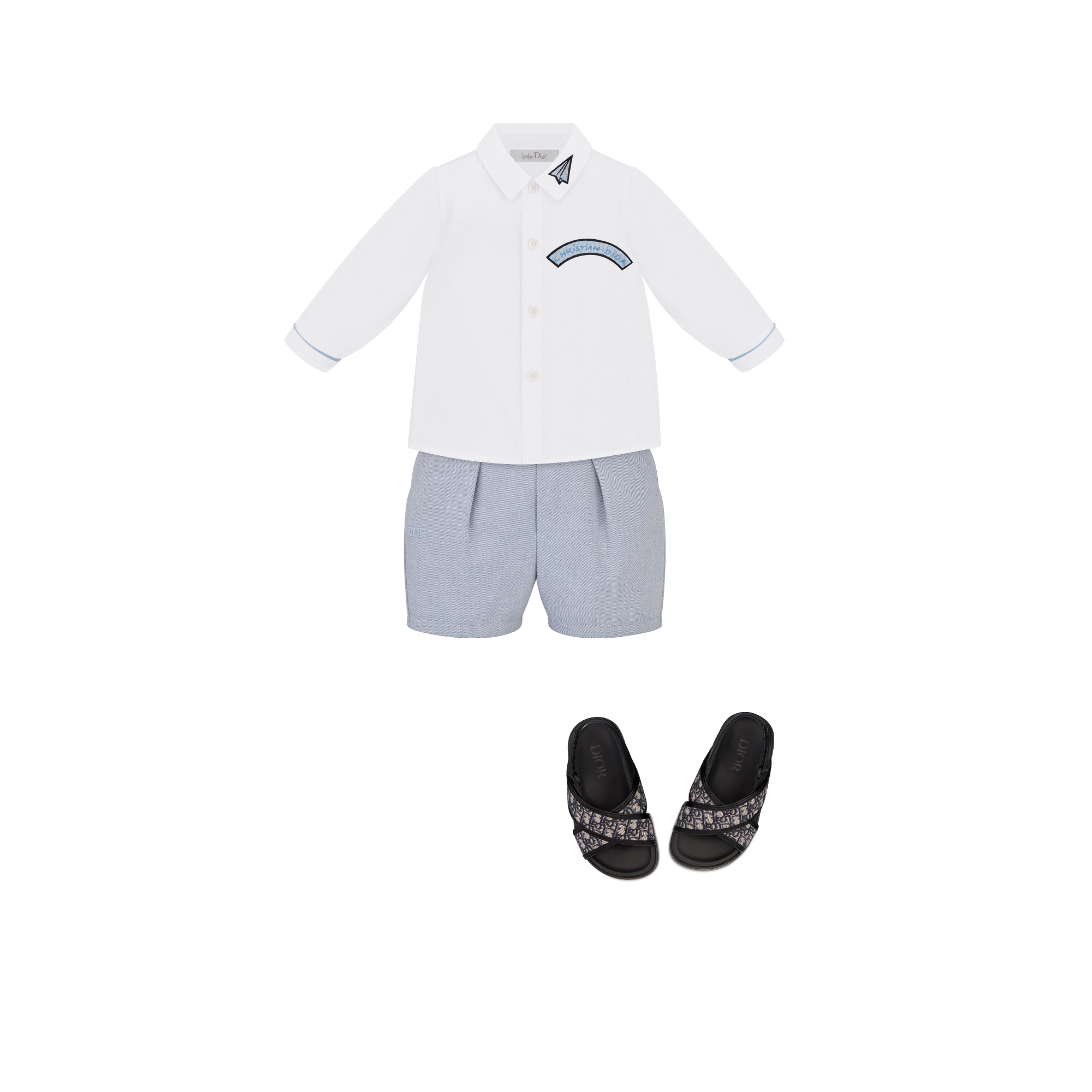 Baby Shorts Blue Cotton Canvas E12