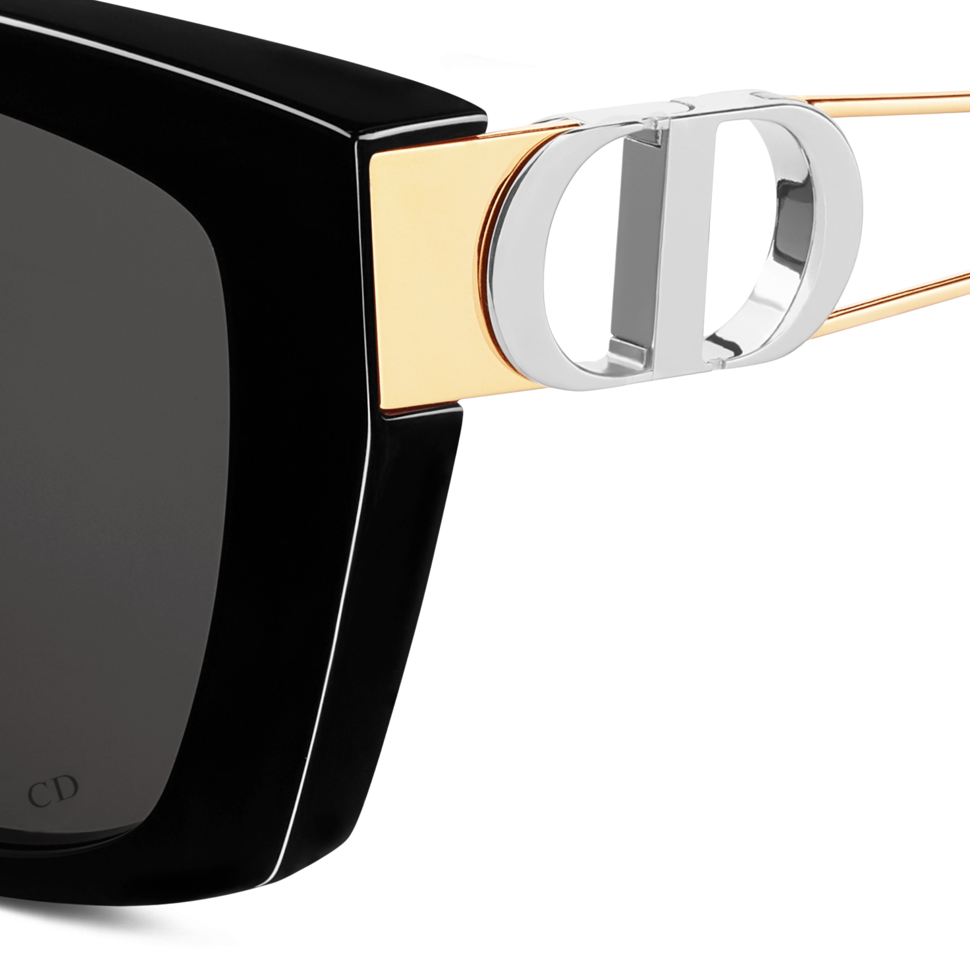 30Montaigne S13I Quadratische Sonnenbrille in Schwarz E09