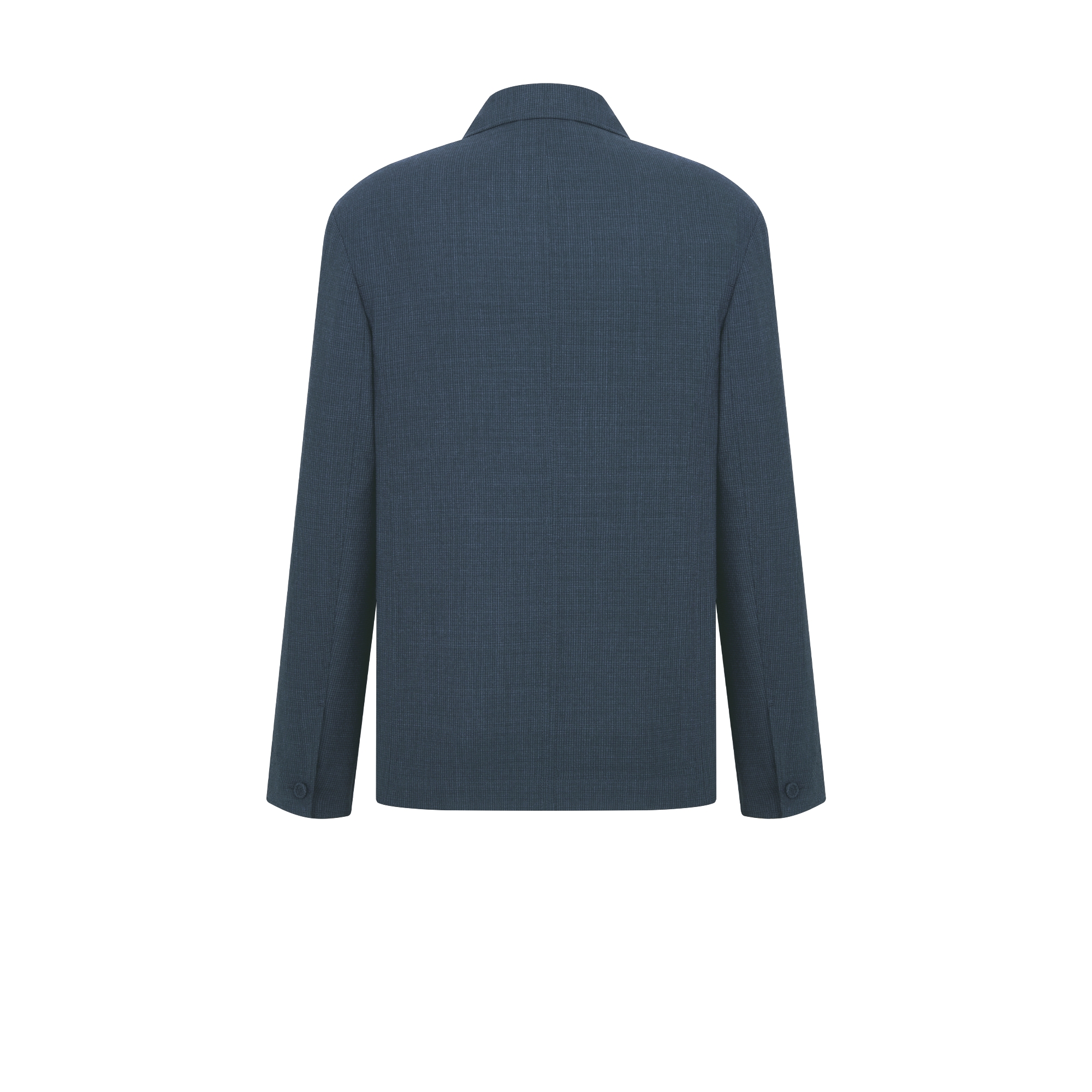 Veste workwear Seersucker de laine vierge mélangée bleue à carreaux E08