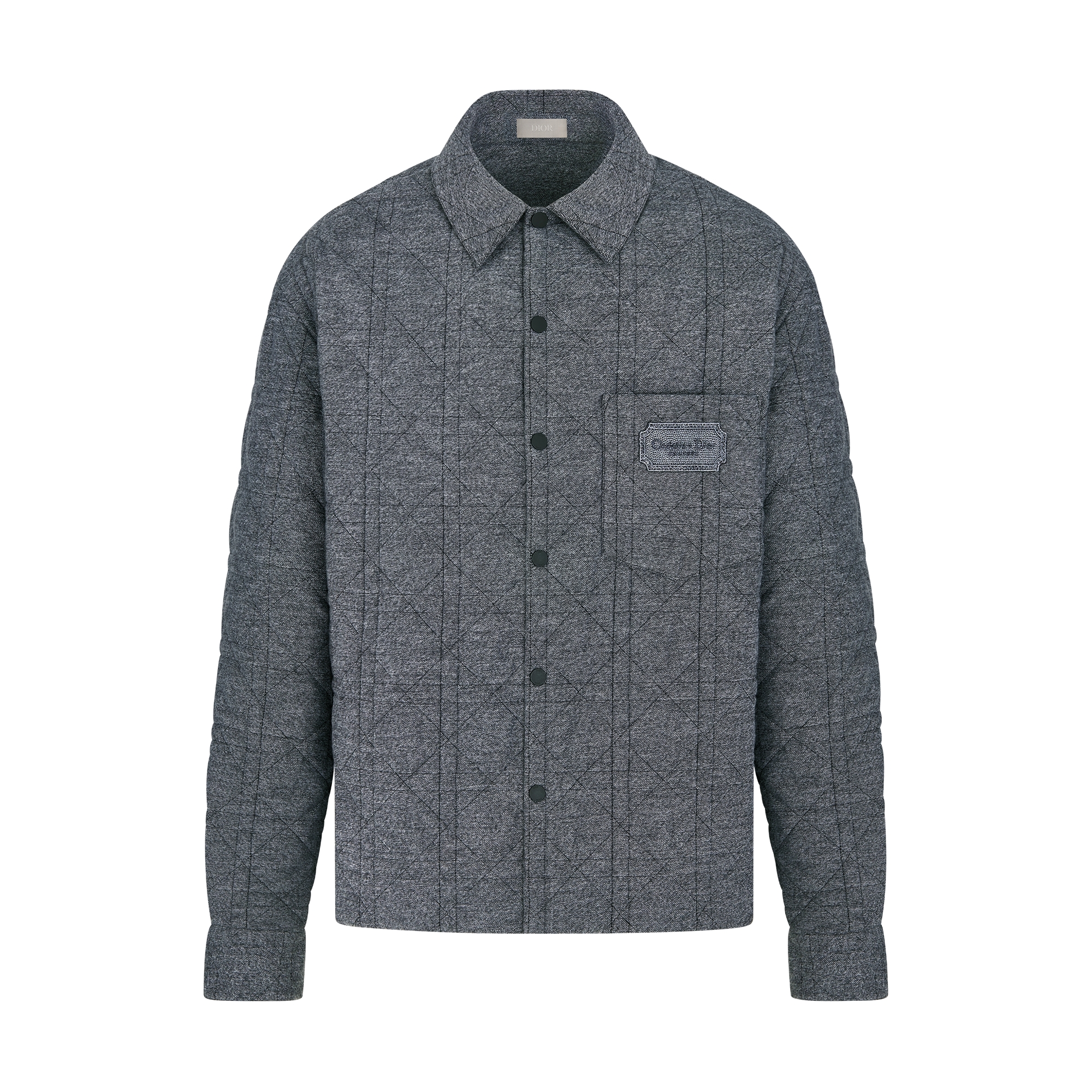 Cannage Overshirt with Christian Dior Couture Embroidery Gray