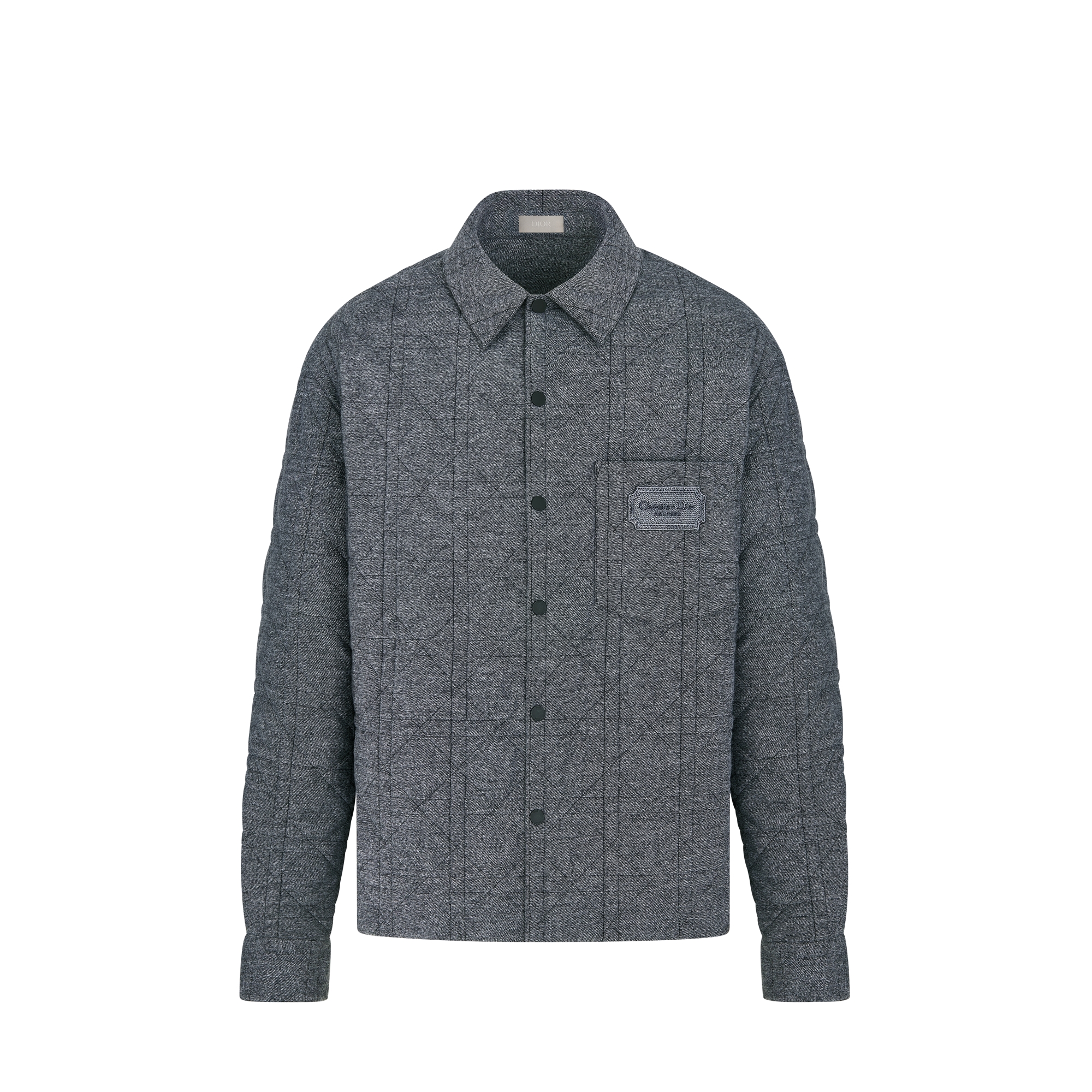 Cannage Overshirt with Christian Dior Couture Embroidery Gray