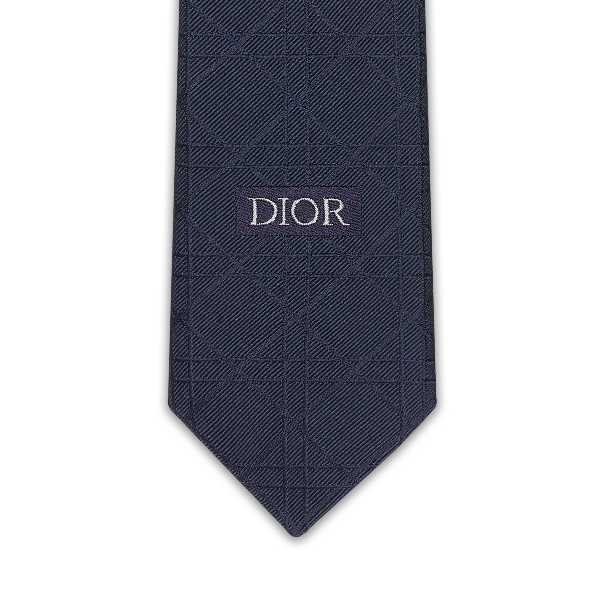 Cannage Krawatte Seide in Marineblau E09