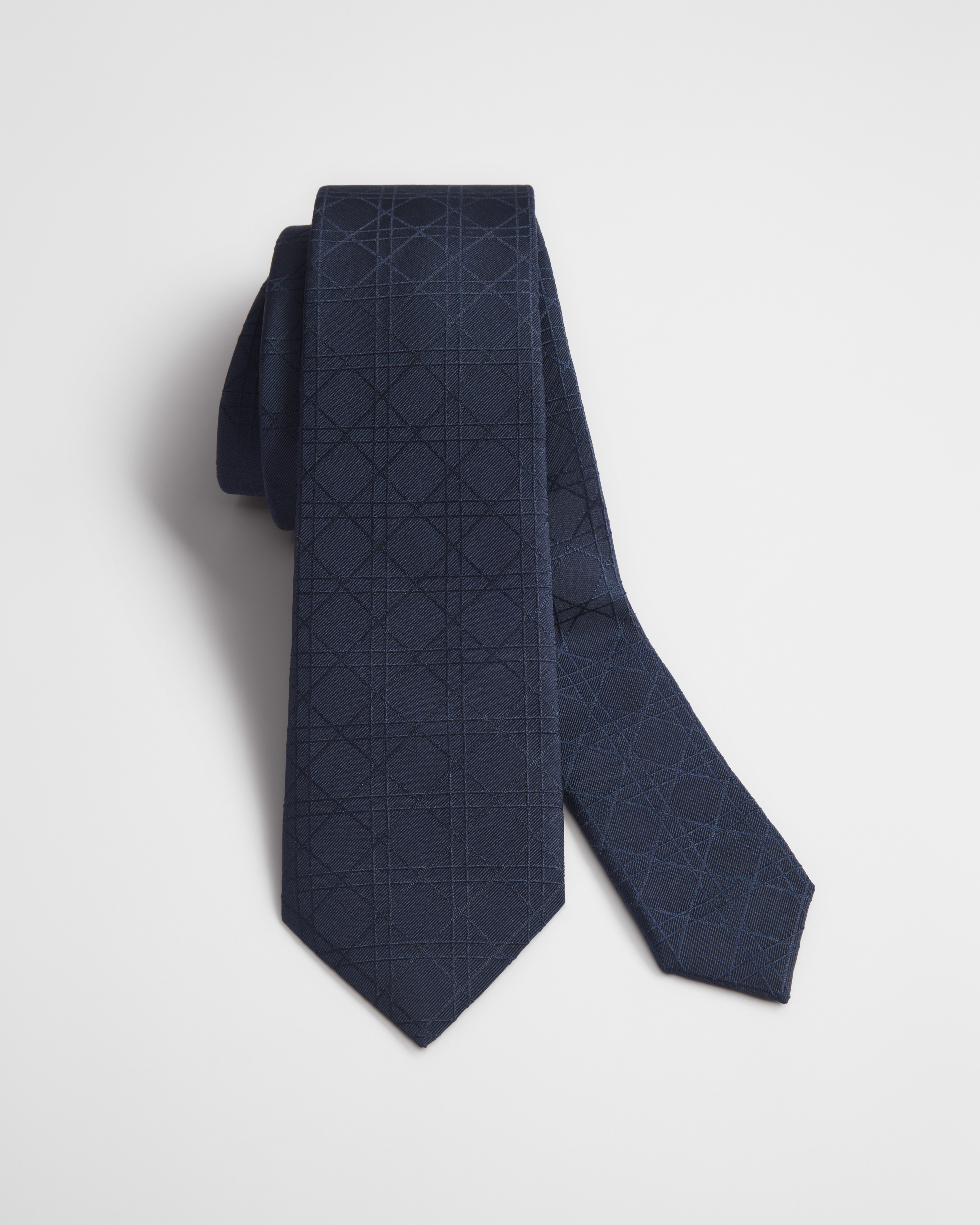 Cravatta Cannage Seta blu navy E10