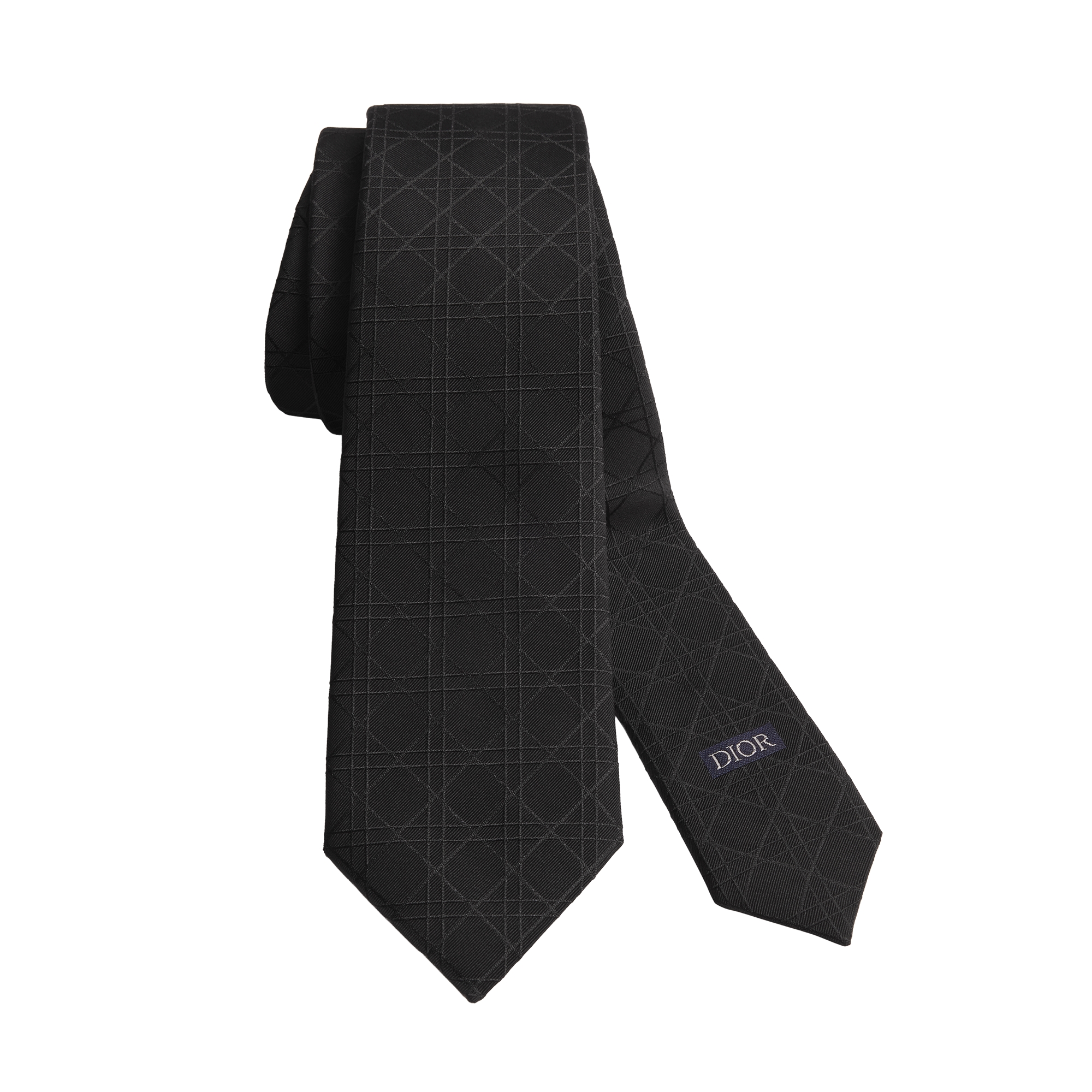 Cannage Tie Black Silk E10