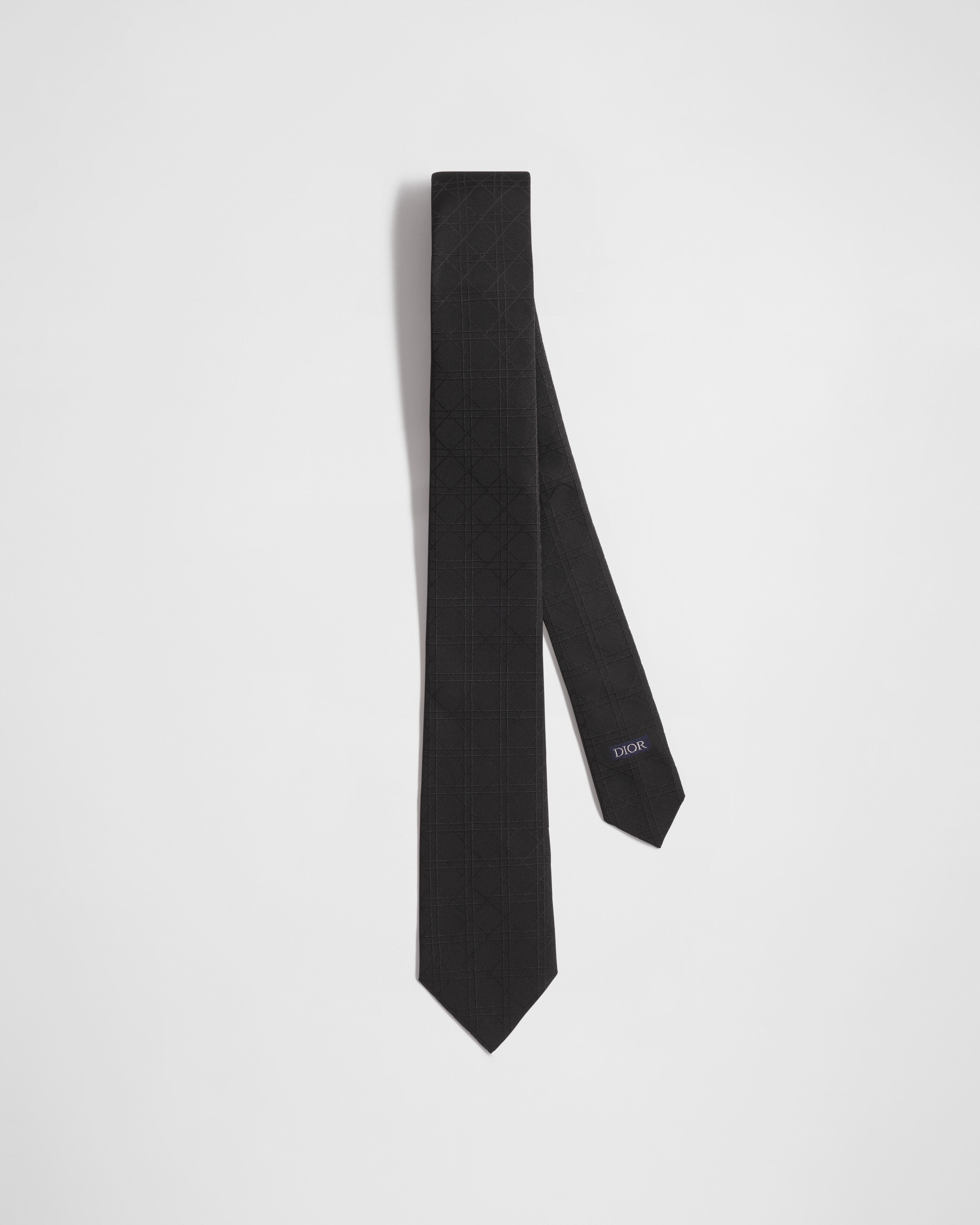 Cravate Cannage Soie noire E01